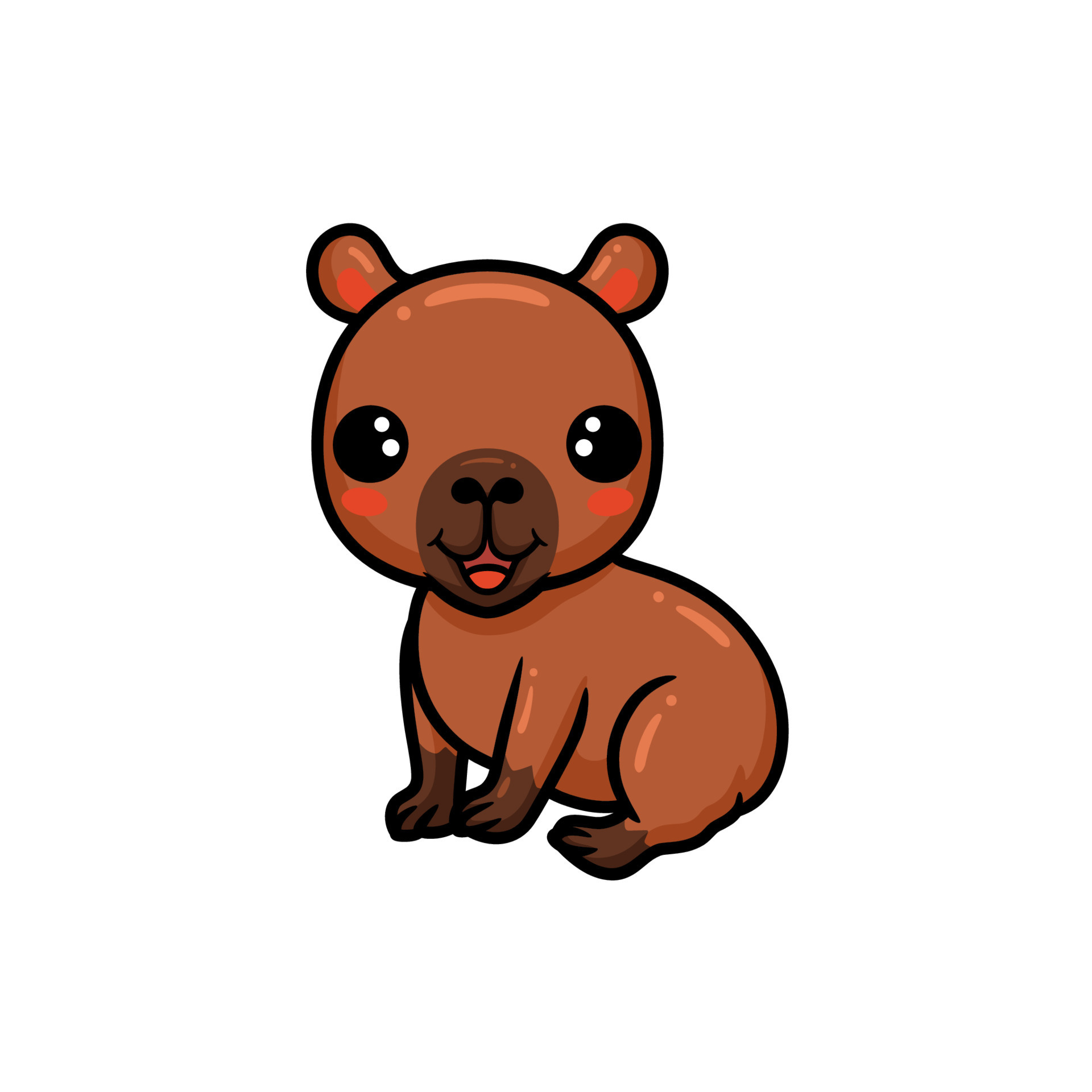 Desenho de personagem de capivara bonito