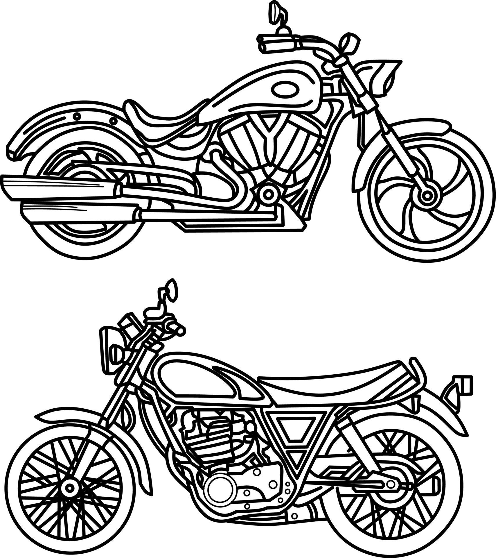 Moto contorno simples para colorir - Imprimir Desenhos