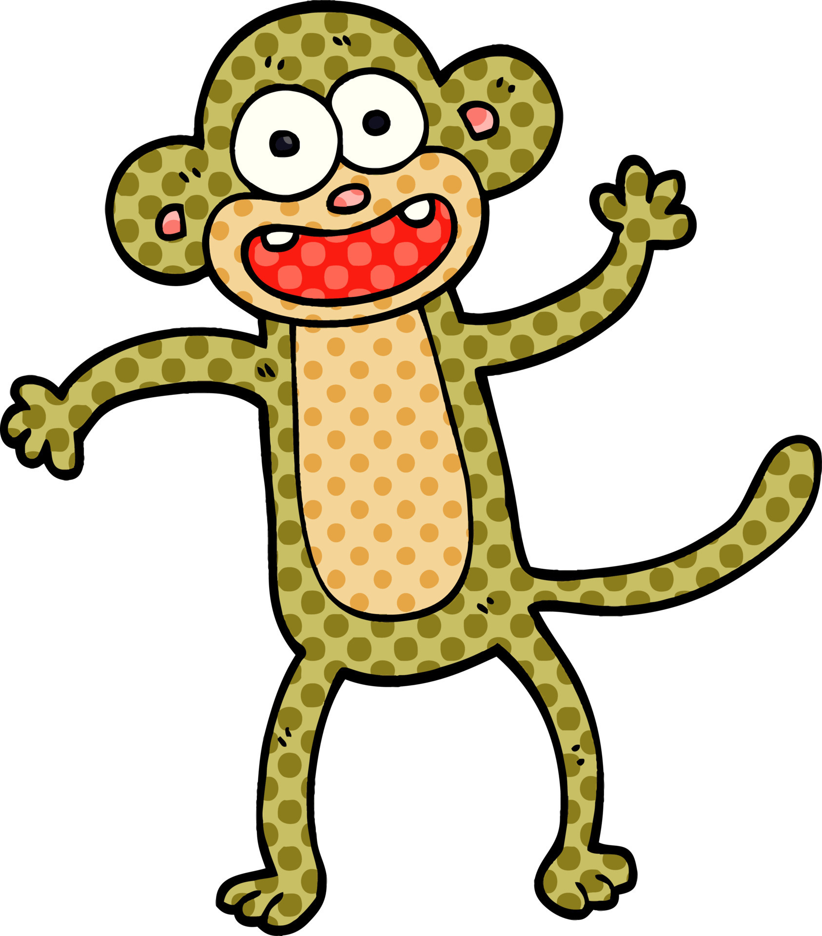 macaco louco dos desenhos animados de textura grunge retrô 13830730 Vetor  no Vecteezy