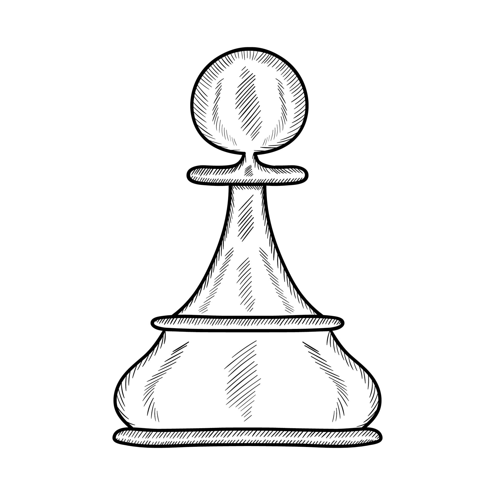 Conjunto de peças de xadrez ilustração vetorial rabiscos de