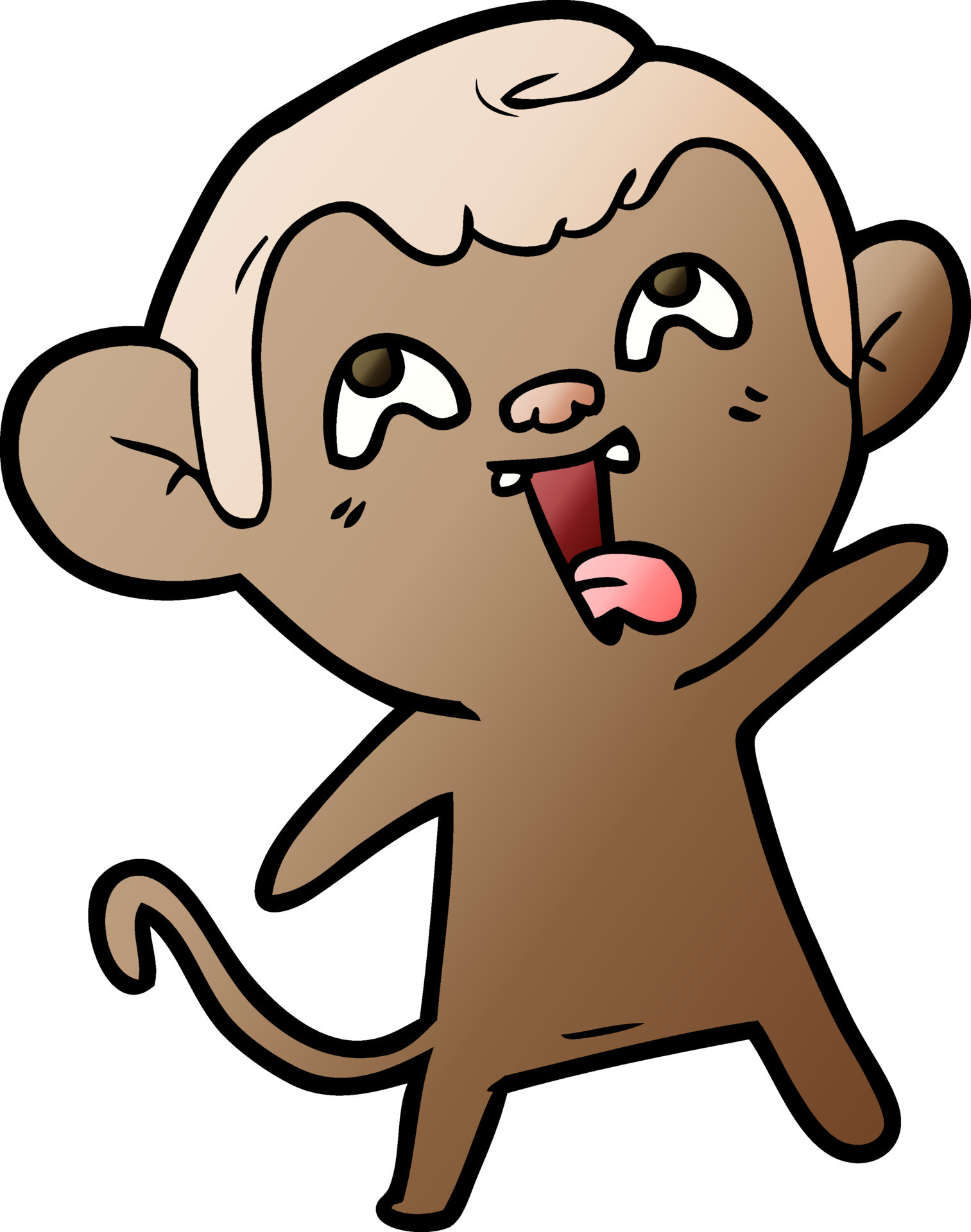 ilustração de clipart colorida de desenho animado de macaco 6326397 Vetor  no Vecteezy