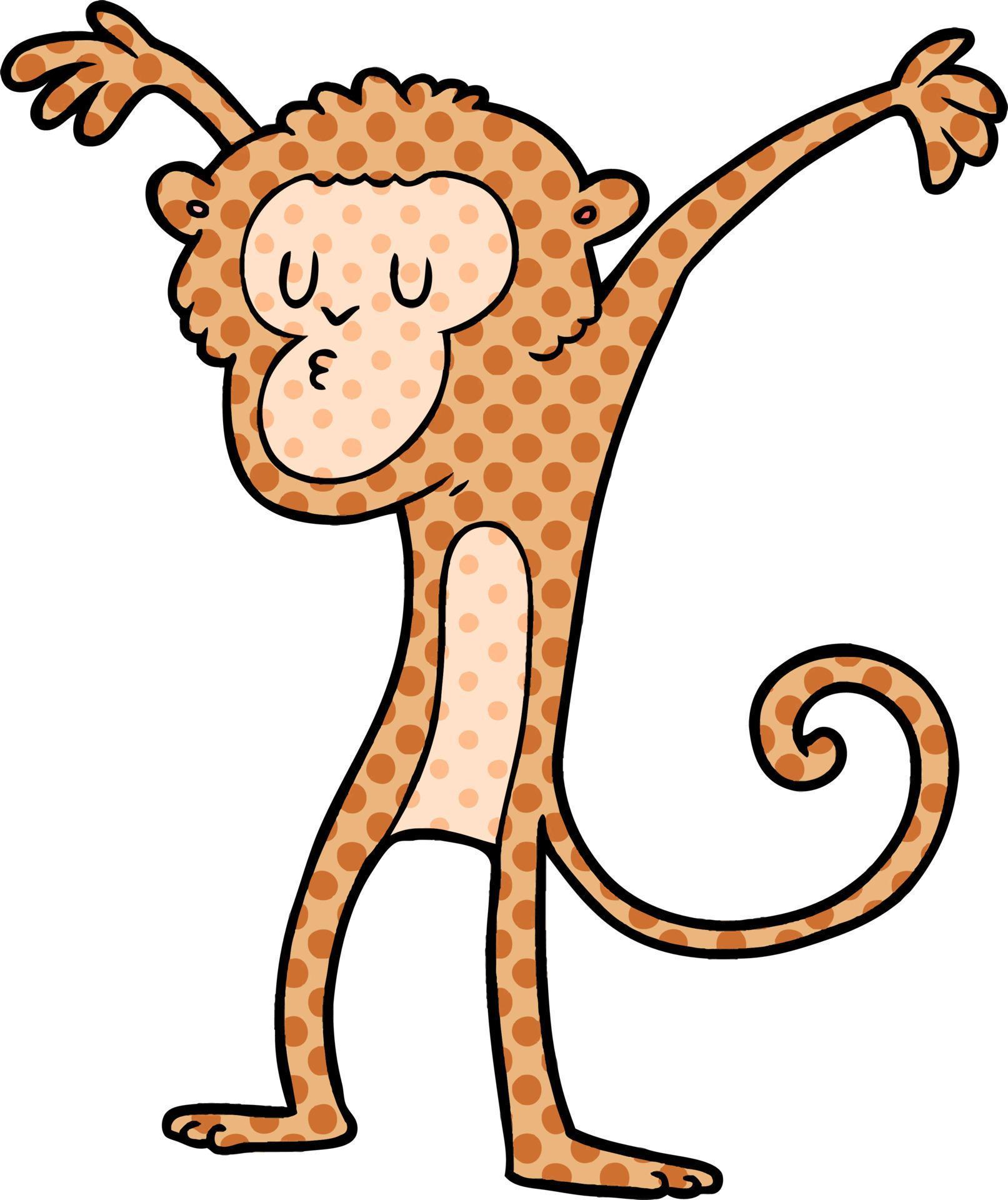 Baixe Macaco de desenho animado feliz com a boca aberta PNG