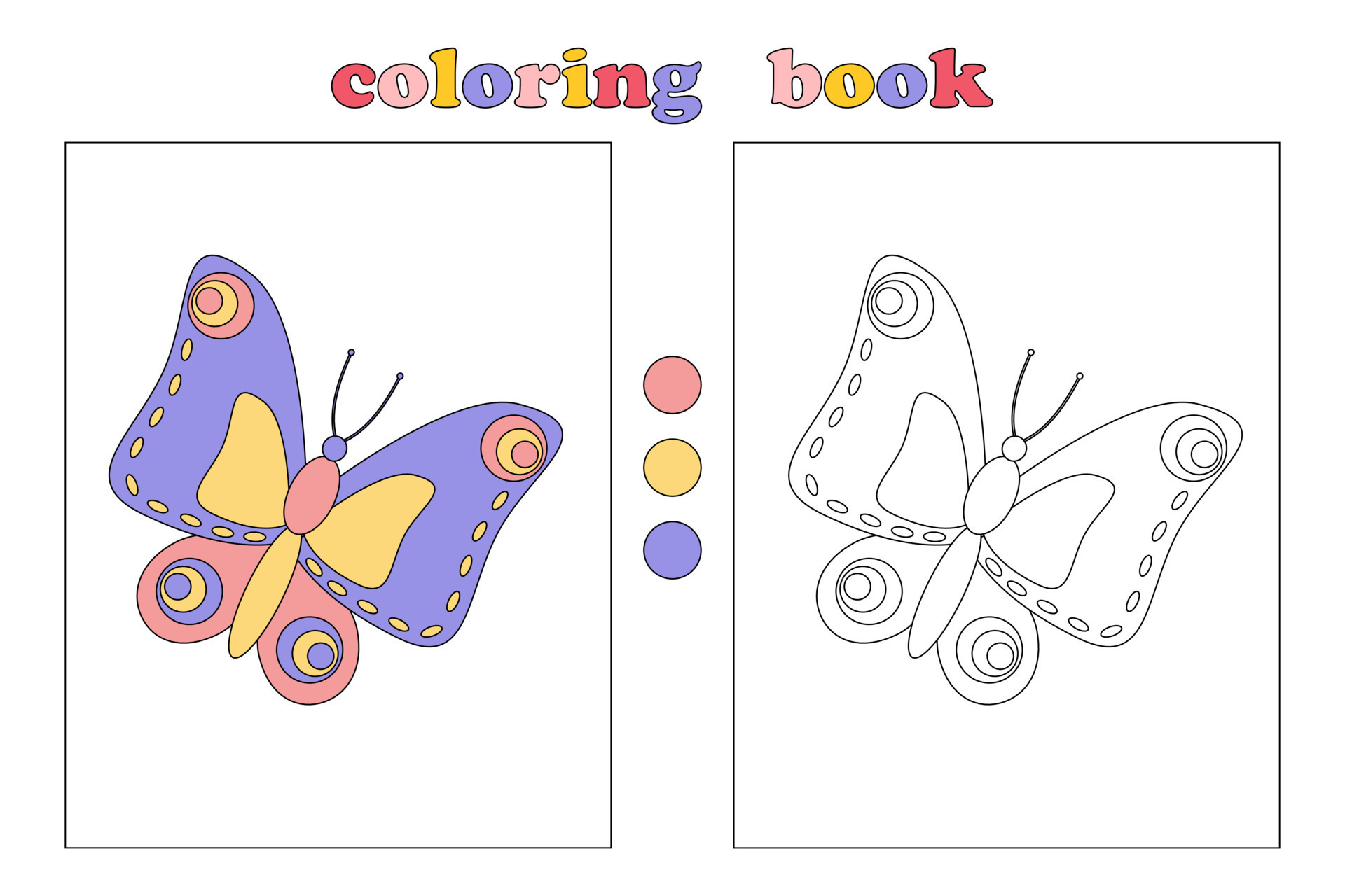 Colorir A Página Com Borboleta. Colorir Por Números Jogo Educativo