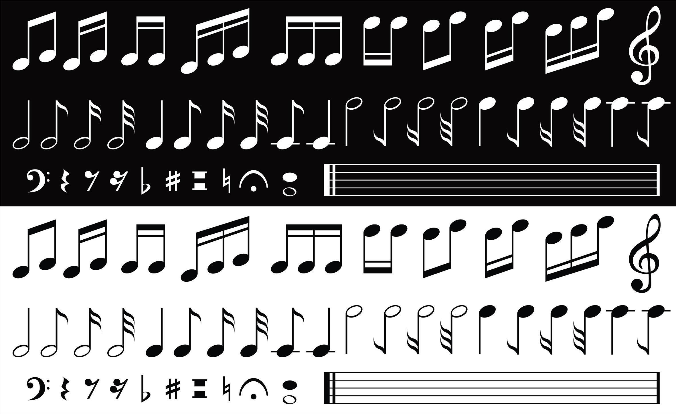 Coleção Símbolos Musicais Notas Notação Musical vetor(es) de stock de  ©n.style 549558464