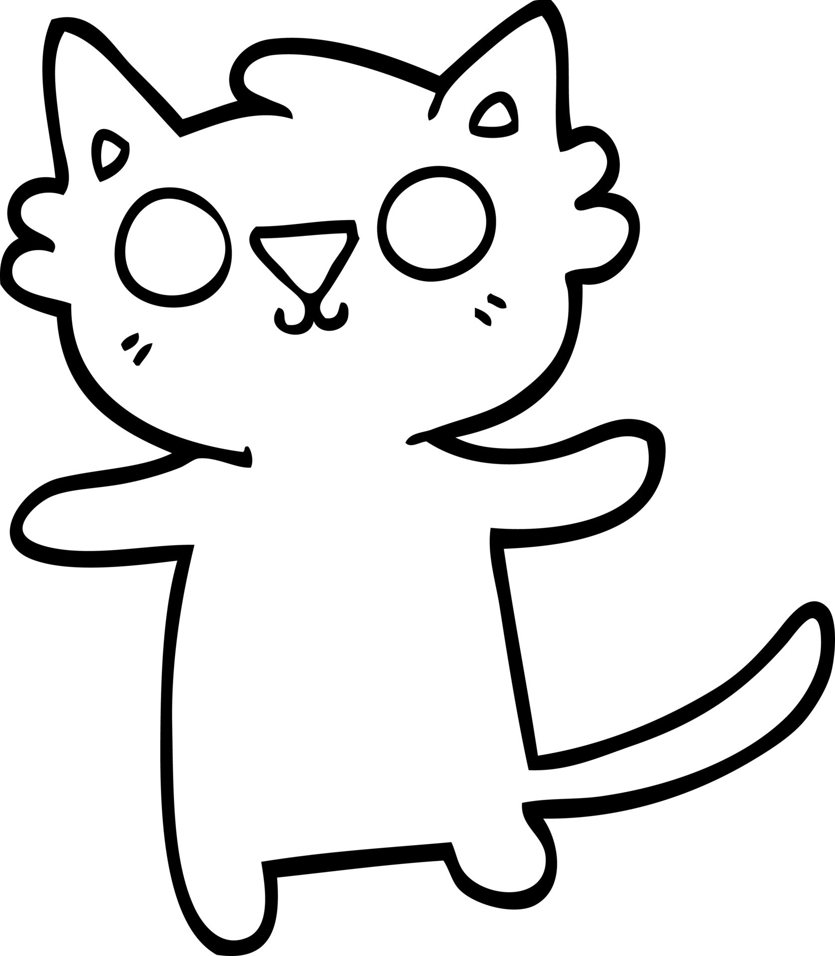 Gato preto e branco dos desenhos animados