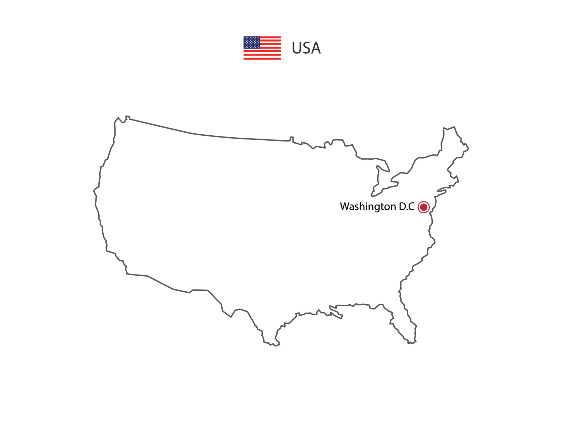 Mapa Do Estados Unidos - Ilustração Do Vetor Ilustração Stock - Ilustração  de washington, geografia: 101929461