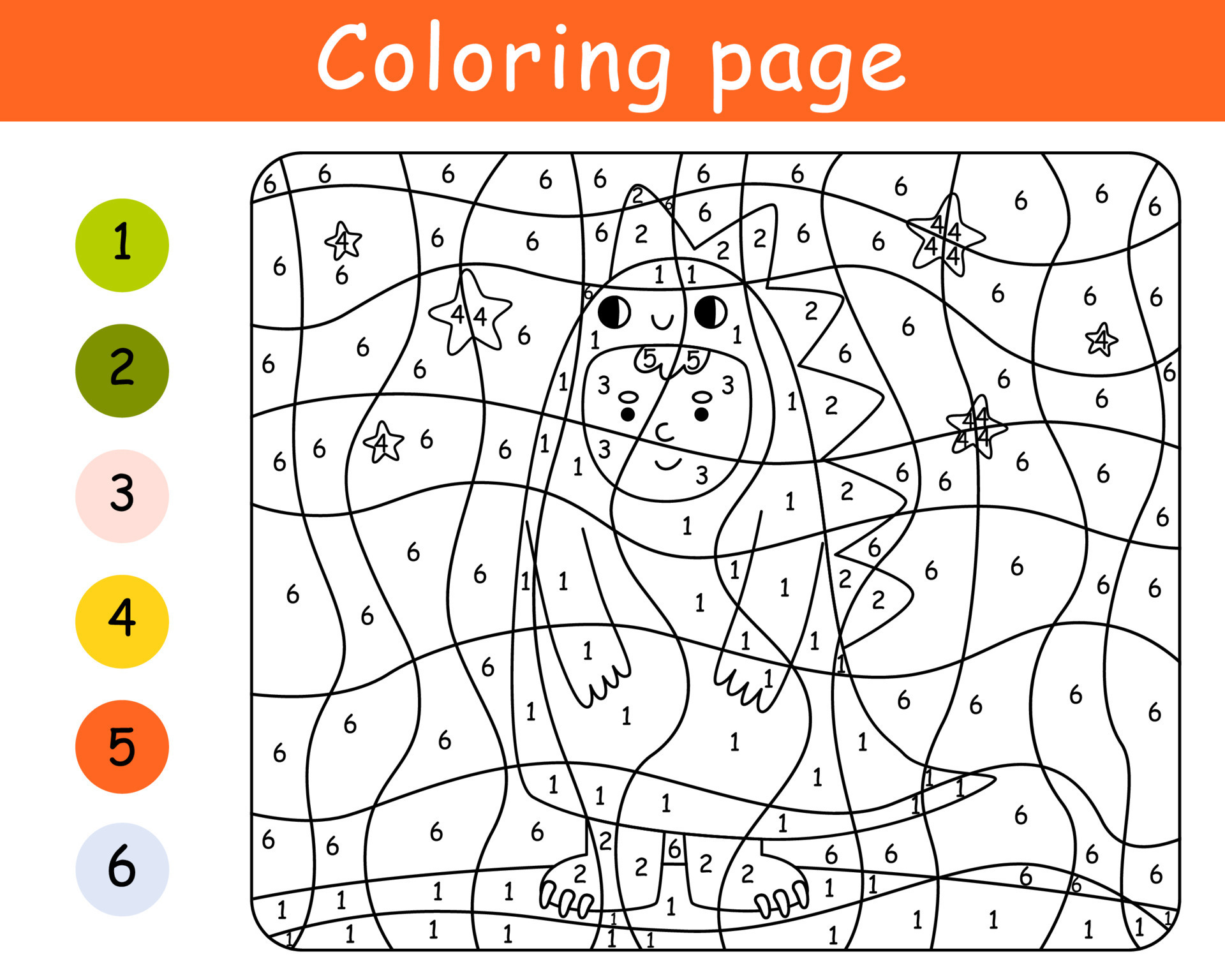 Jogo de cores por números para crianças página para colorir com um cachorro  fofo dirigindo um carro planilha para impressão com solução