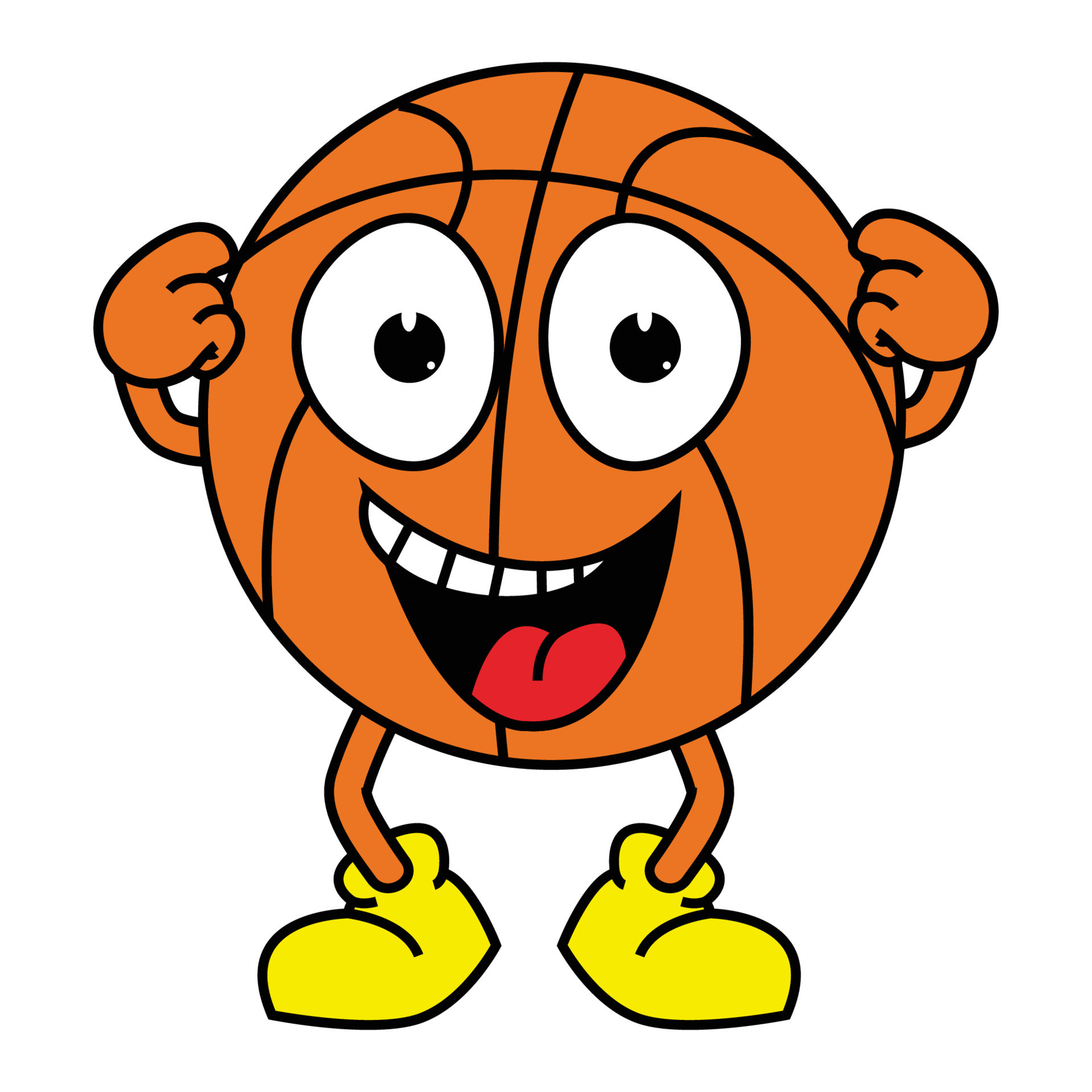 Desenho Animado Bonito Uma Bola Basquete imagem vetorial de