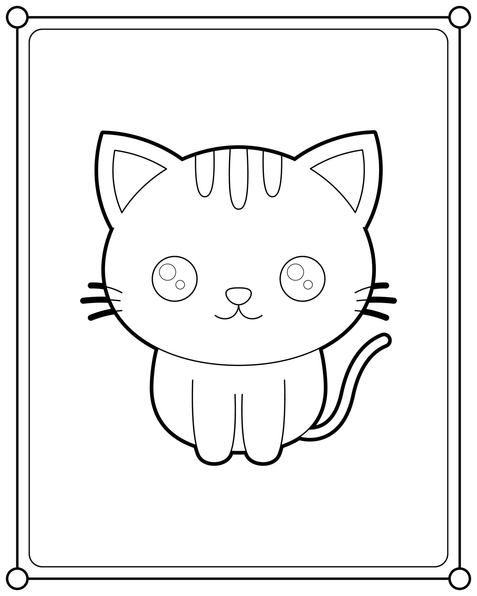 gato kawaii adequado para ilustração vetorial de página para colorir  infantil 12716836 Vetor no Vecteezy