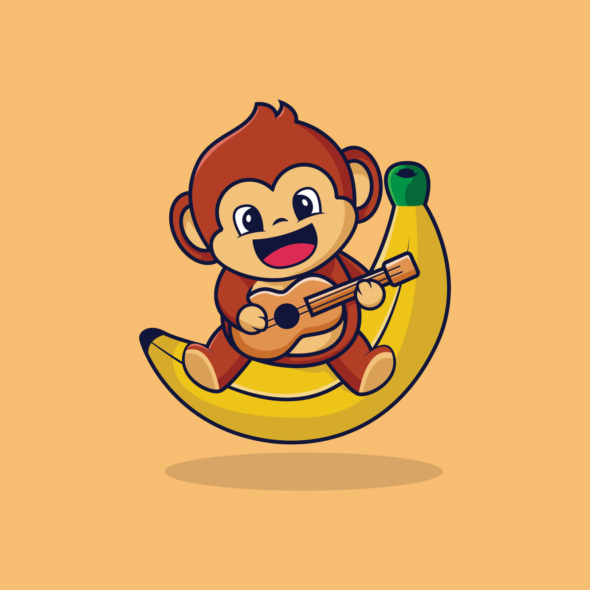 personagens de macacos fofos tocando violão 12732029 Vetor no Vecteezy