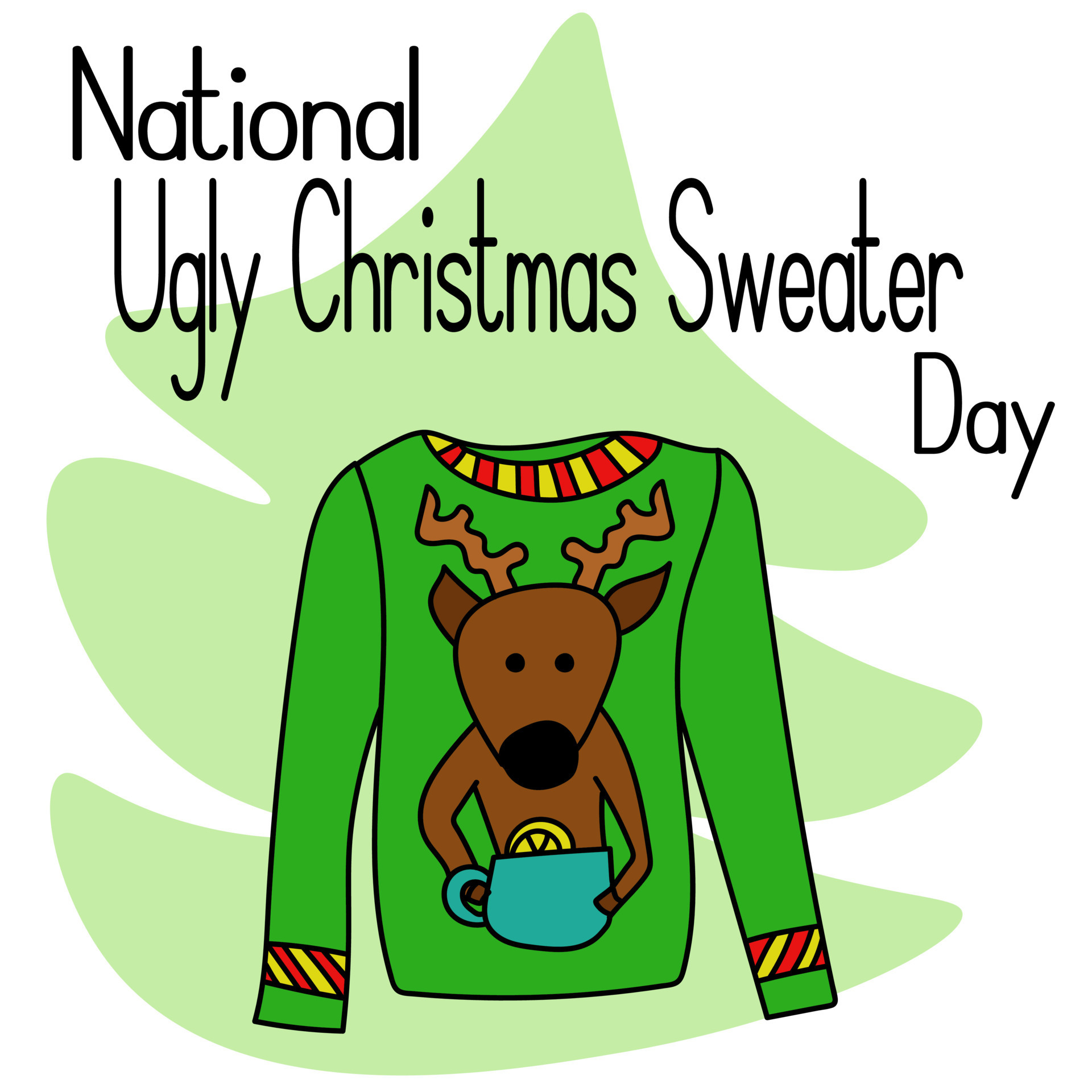 dia nacional do suéter de natal feio, ideia para pôster, banner