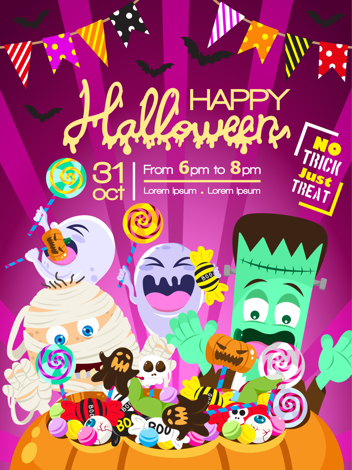 Convite De Clube De Festa Feliz Halloween Modelo