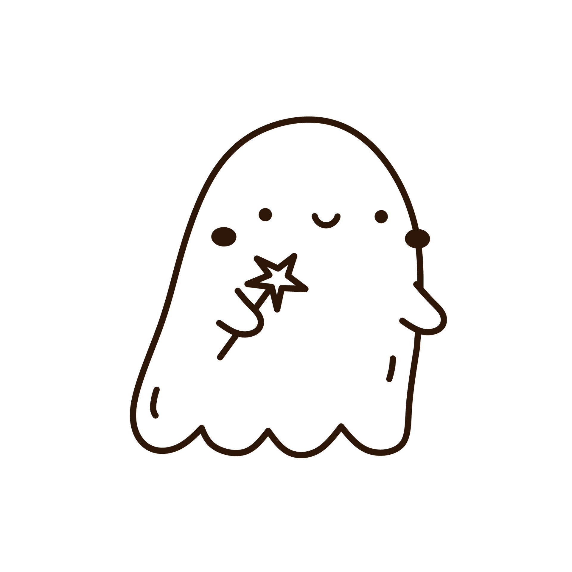 Fantasma bonito e engraçado isolado em fundo branco ilustração de