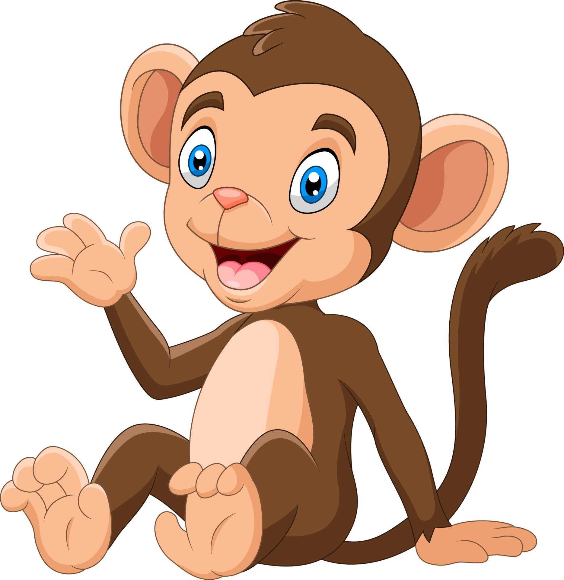 Macaco engraçado com um sorriso engraçado no zoológico