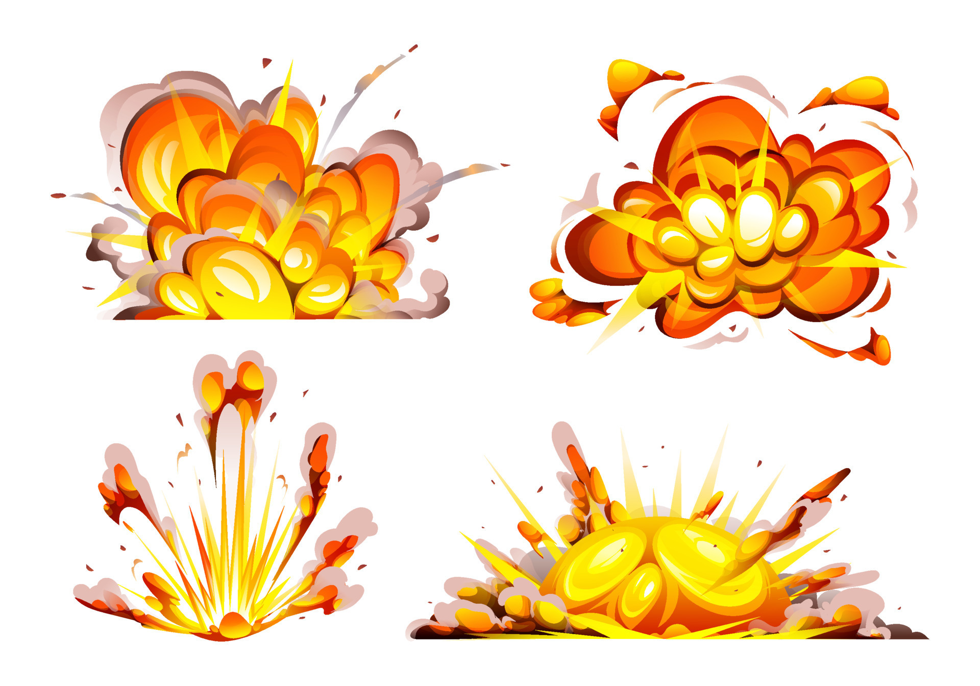 Explosão De Fogo De Bomba, Efeito De Explosão, Luz De Fogo E Raios Ícone De Desenho  Animado Isolado. Vector Magia Respingos Foco De Energia Flare E Bola De Fogo,  Elemento De Design