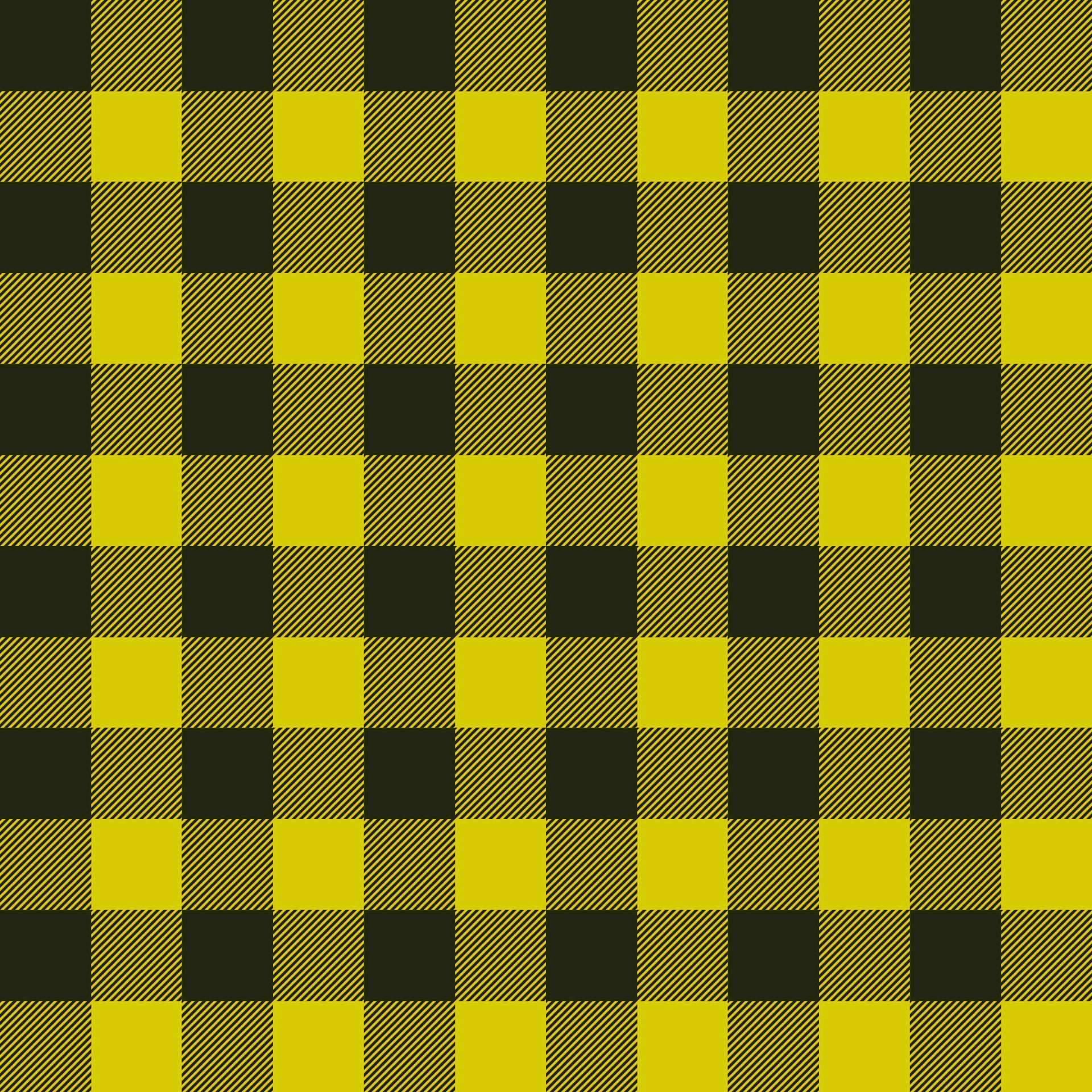 fundo de vetor padrão xadrez amarelo e preto, textura de tecido