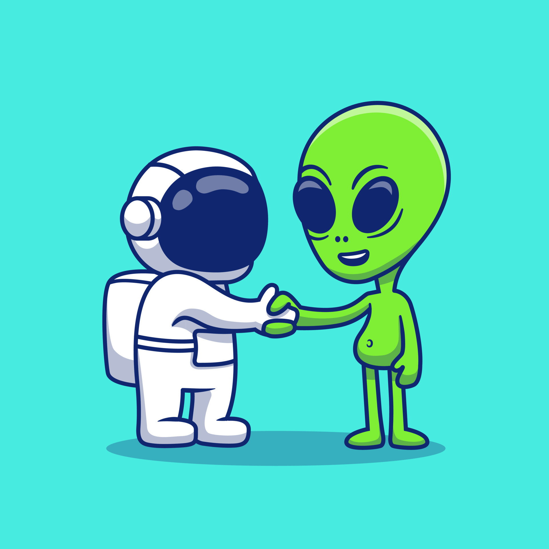 Um alienígena fofo segurando uma ilustração de desenho animado, Vetor  Premium