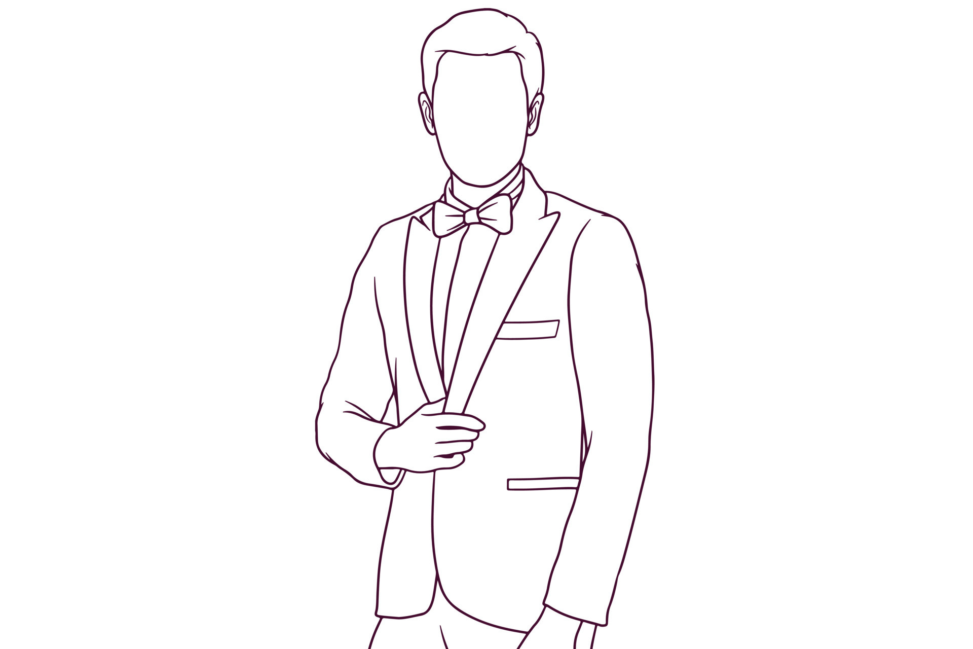 Ilustração vetorial empresário de terno preto e gravata
