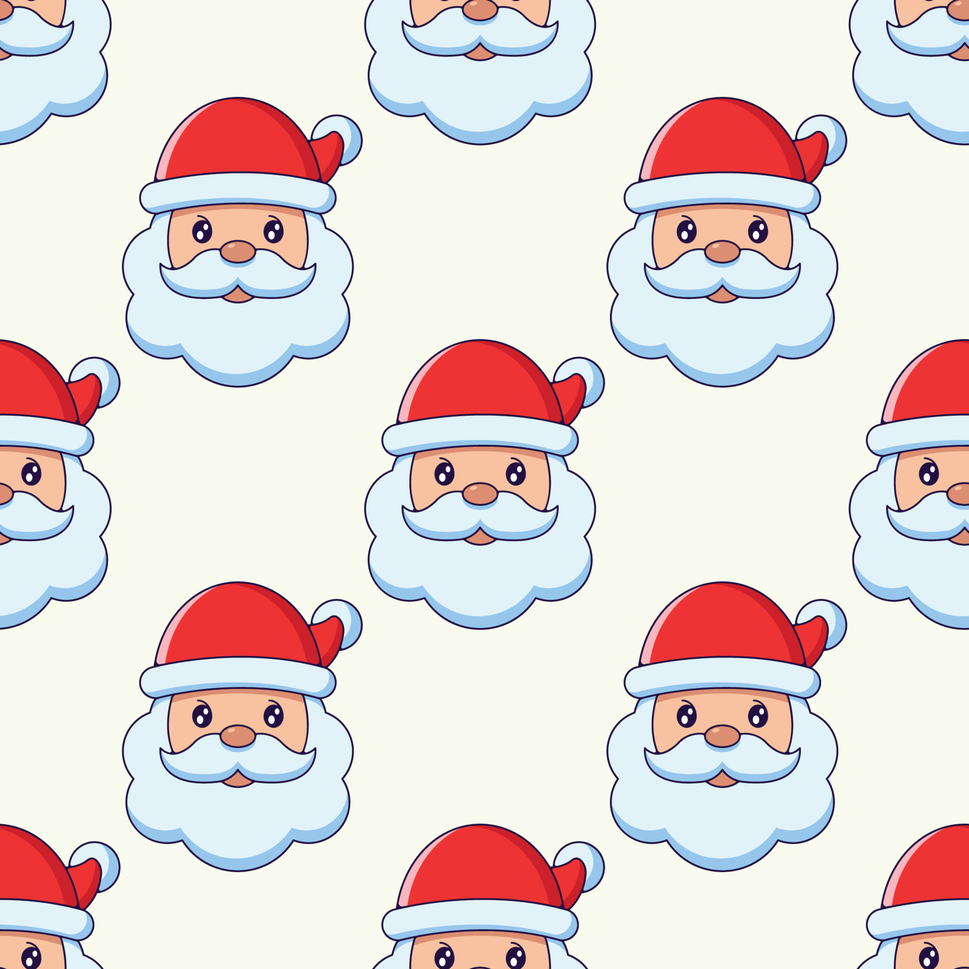 conceito de natal e ano novo. padrão simples de desenho animado papai noel  sobre fundo bege claro. perfeito para sites, embalagens, caixas de  presente, cartões postais 13193313 Vetor no Vecteezy