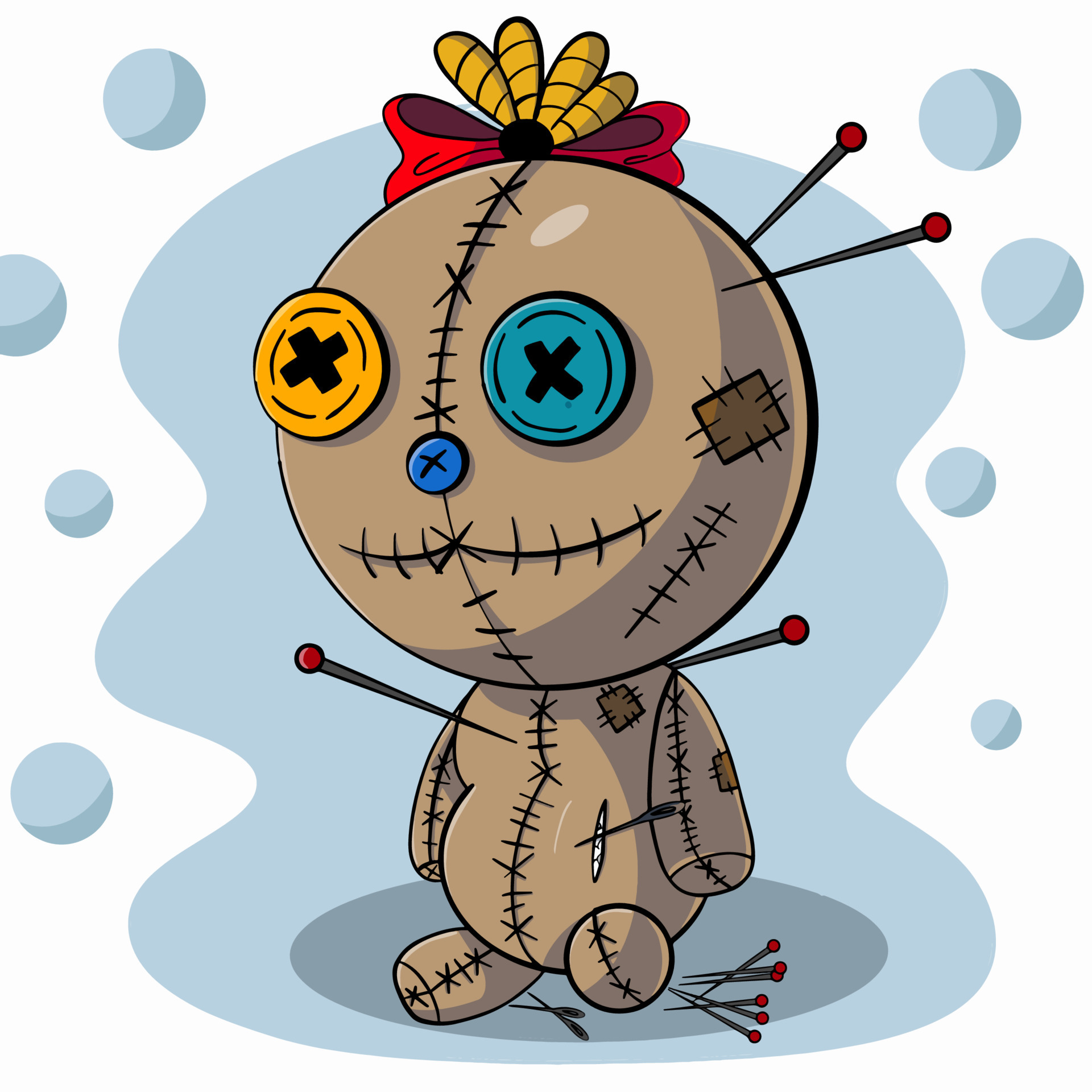 Boneca vodu come vetor de desenho animado de mascote de chocolate