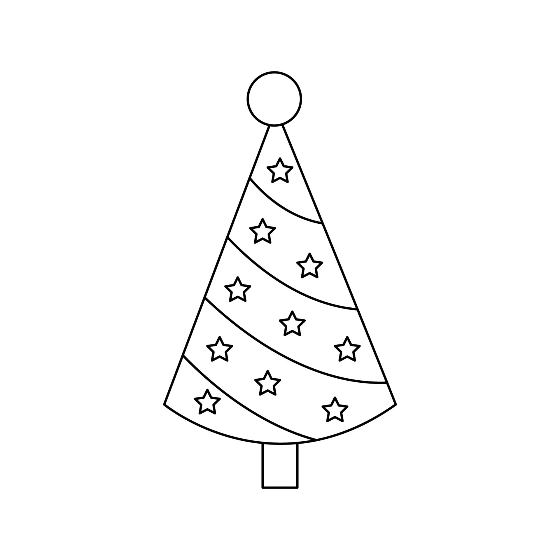 Árvore de Natal bonito desenhos animados imagem vetorial de  lineartestpilot© 248416850