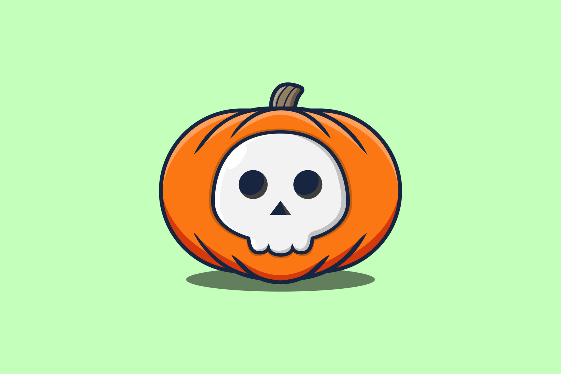 Desenho de vampiro de halloween com máscara de abóbora à noite, ilustração  de férias e tema assustador