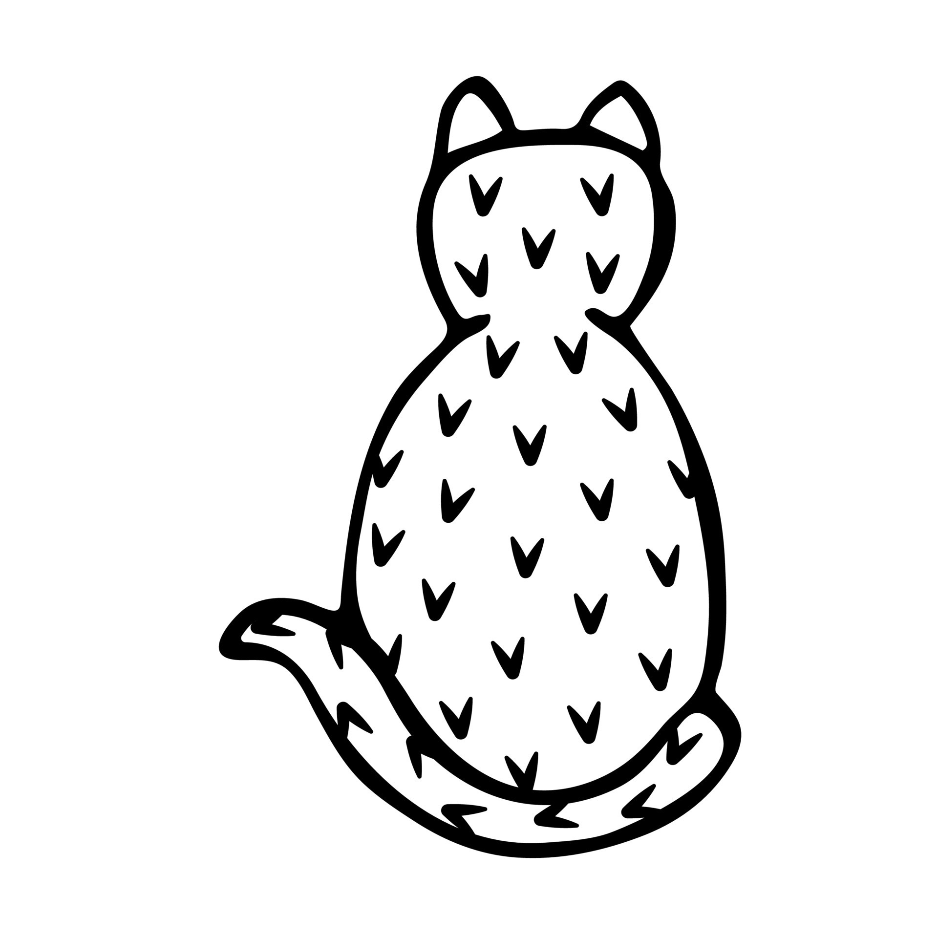 Desenho De Um Gato Fofo Sentado Com As Costas Para Nós E Olhando Para  Longe. Ilustração Isolada Linear a Preto E Branco Ilustração do Vetor -  Ilustração de amigo, bonito: 212502498