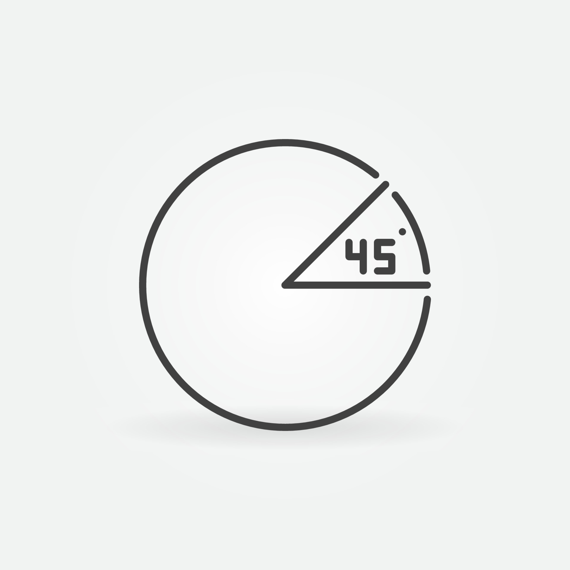 Ângulo de 45 graus no ícone de contorno mínimo do conceito de vetor de  círculo 13448378 Vetor no Vecteezy