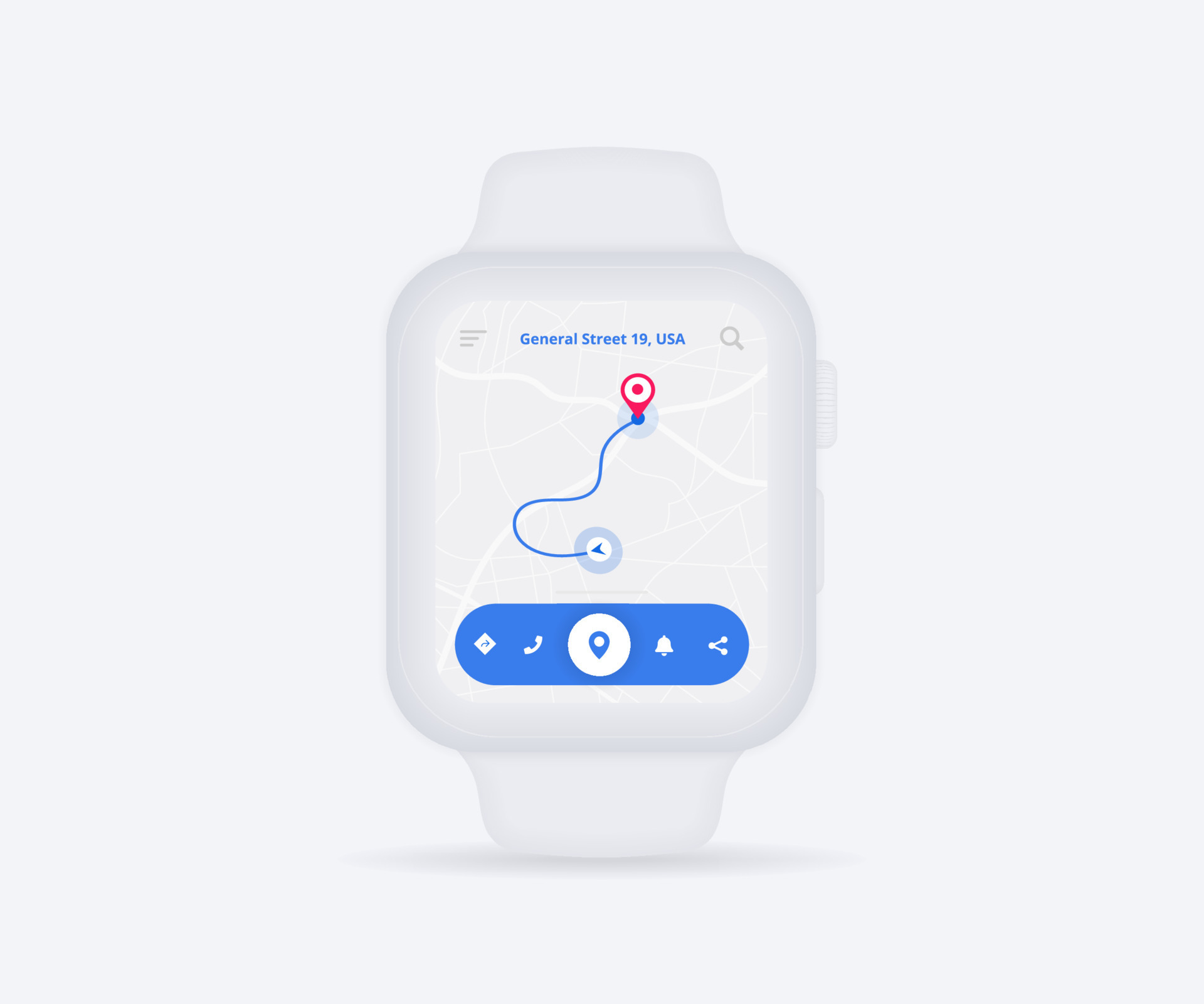 Smartwatch Mapa GPS App De Navegação Ux Ui Conceito, Aplicativo De