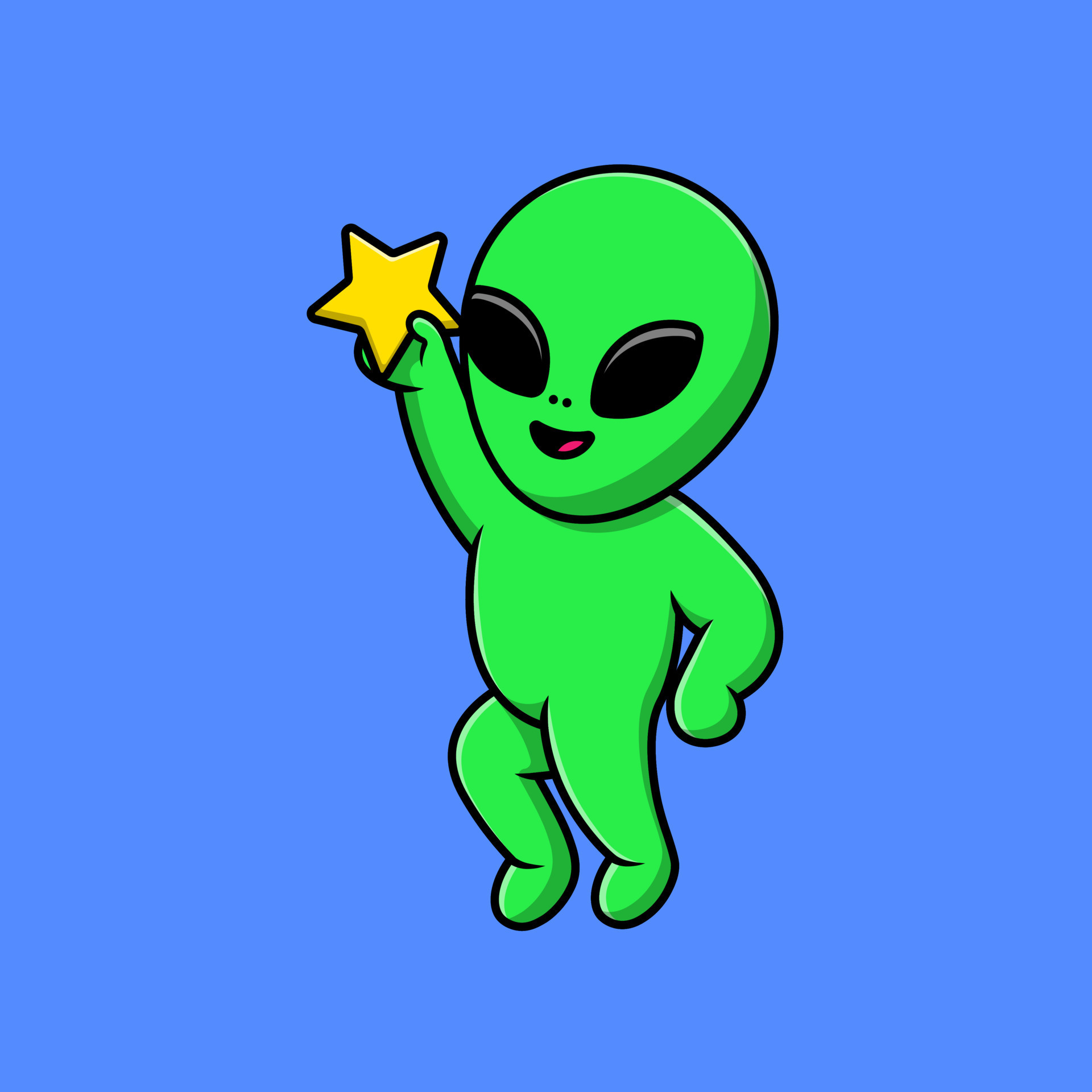 Desenho de vida extraterrestre aberto, alienígena dos desenhos