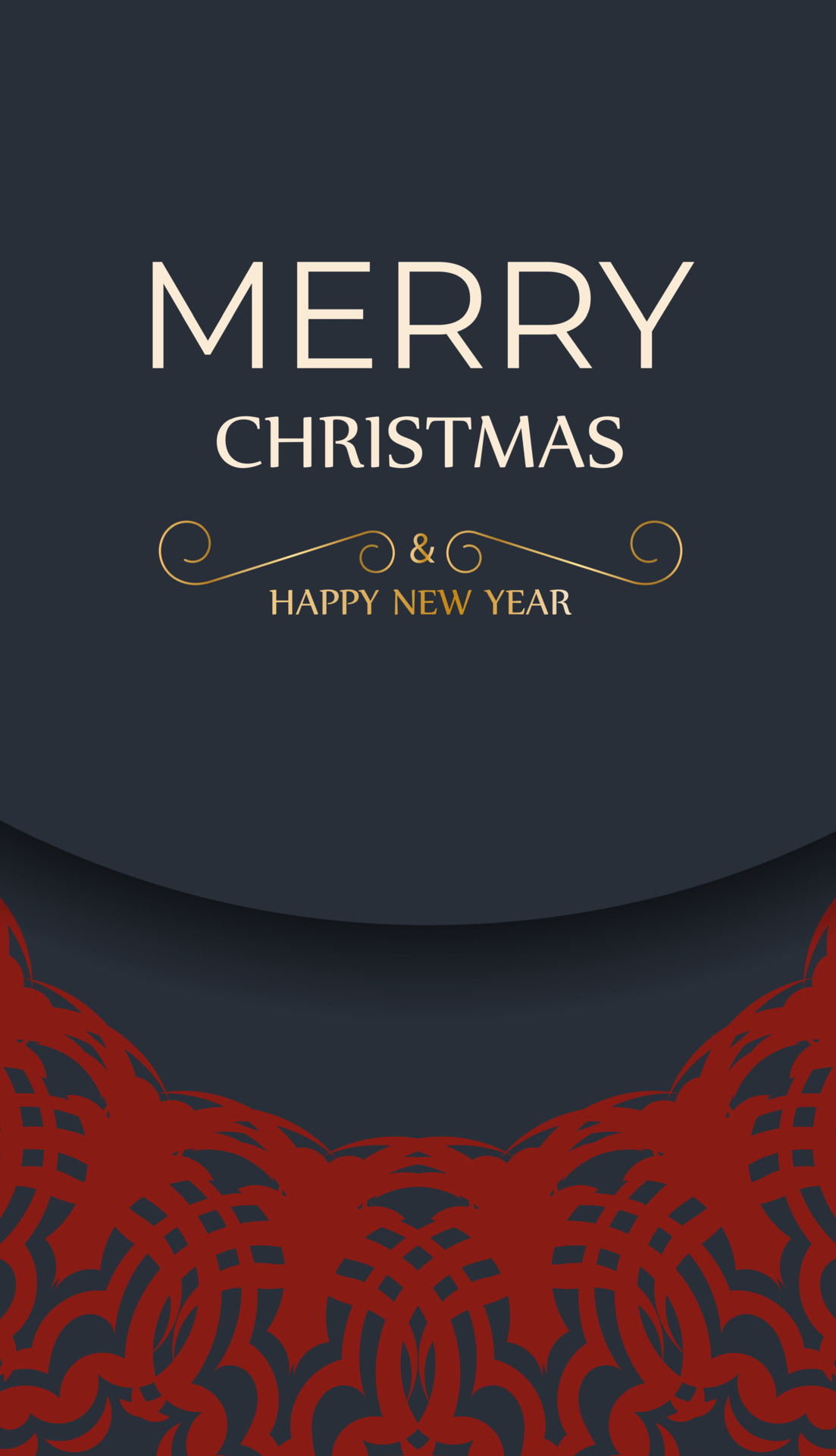 feliz ano novo modelo de cartaz e ornamento vermelho. feliz natal pronto  para imprimir design de cartão de cor cinza com padrões de inverno.  13659687 Vetor no Vecteezy