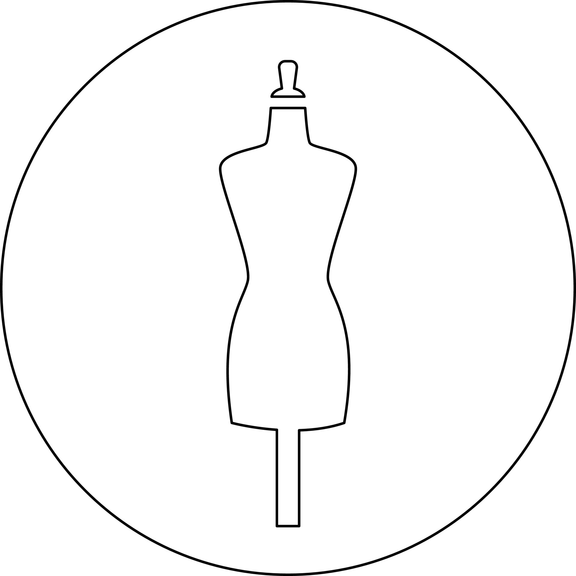 Fundo de ilustração de ícone de manequim de mulher de cor de