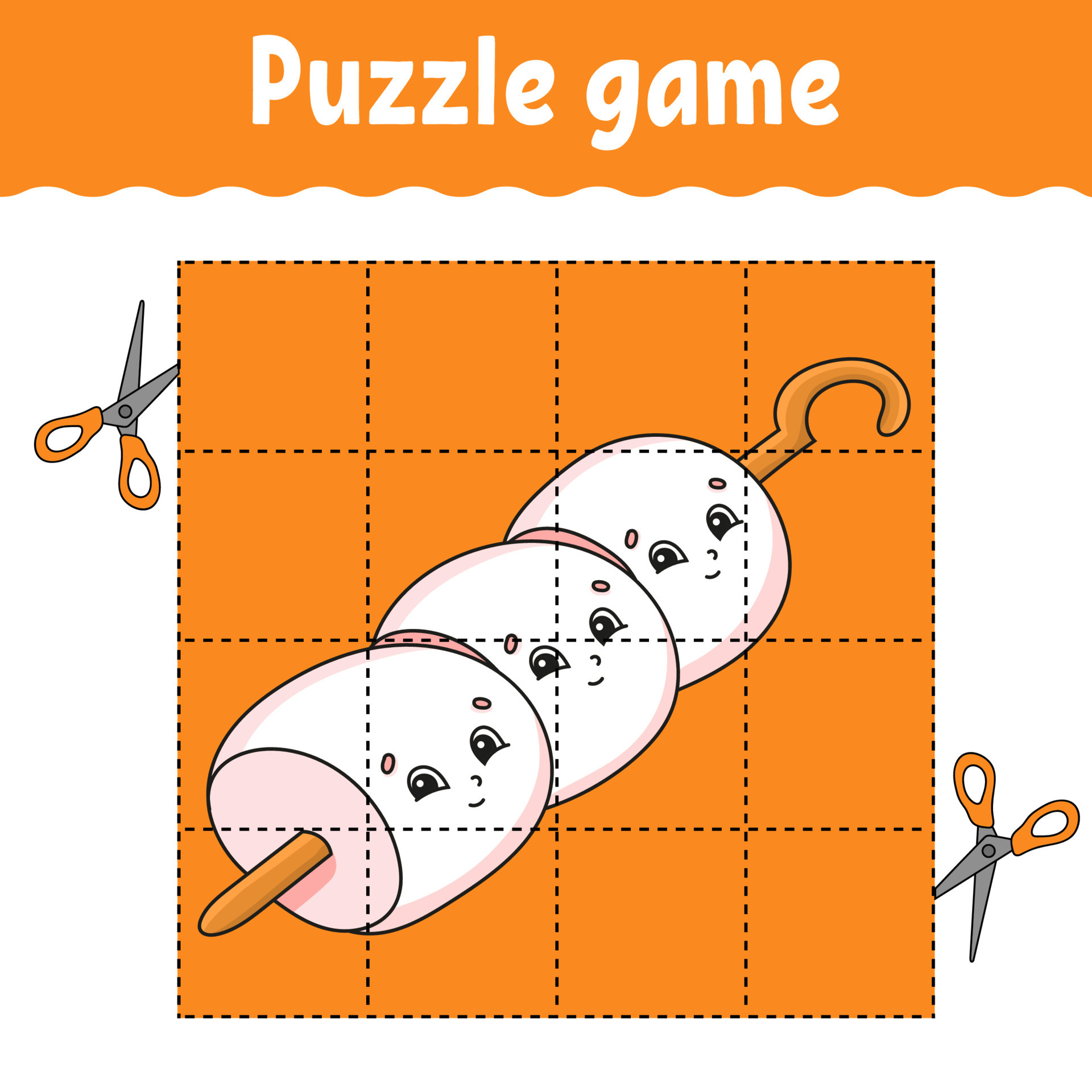 Jogo de quebra-cabeça para crianças planilha de desenvolvimento de