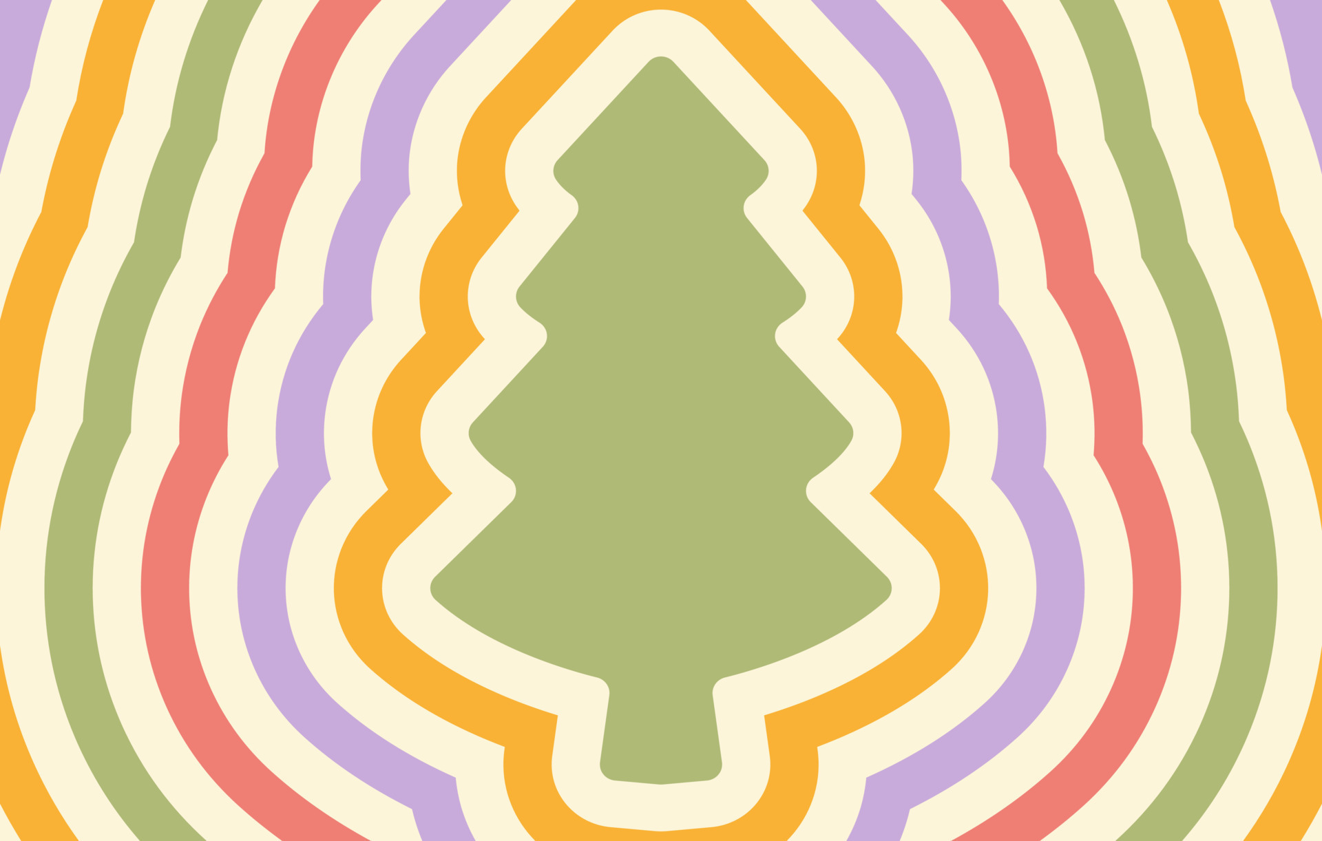 fundo horizontal retrô com árvore de Natal de silhueta de repetição.  estampa hippie de vetor na moda no estilo dos anos 70, 80. Cores pastel  13734651 Vetor no Vecteezy