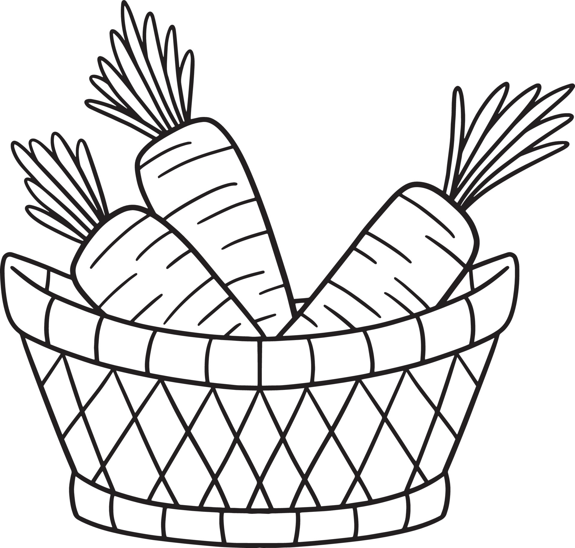 Desenhos de Grande Cesta de Frutas para Colorir e Imprimir