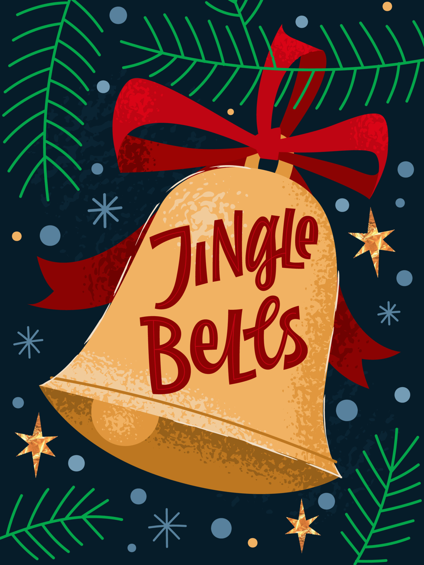 Jingle bells desenho à mão letras