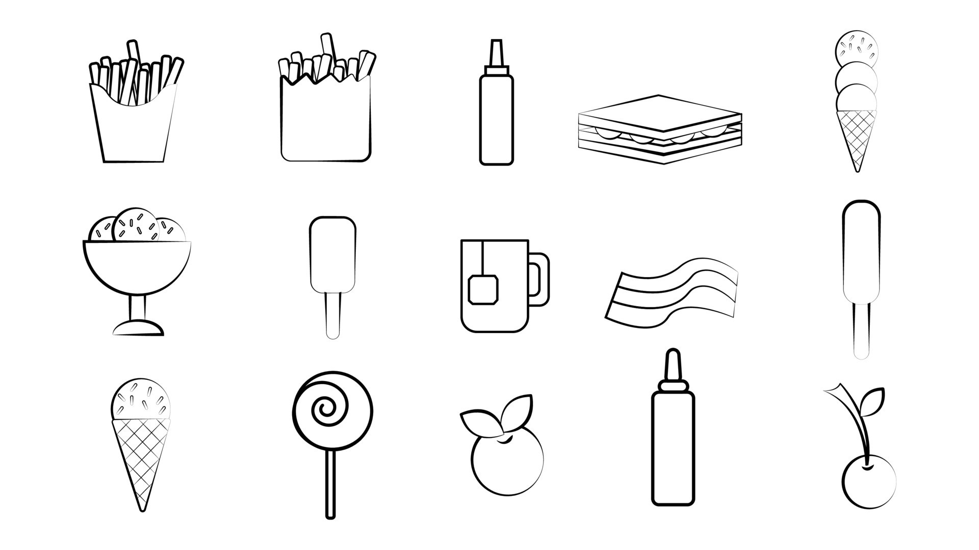 Jogo de chá - ícones de comida e restaurante grátis