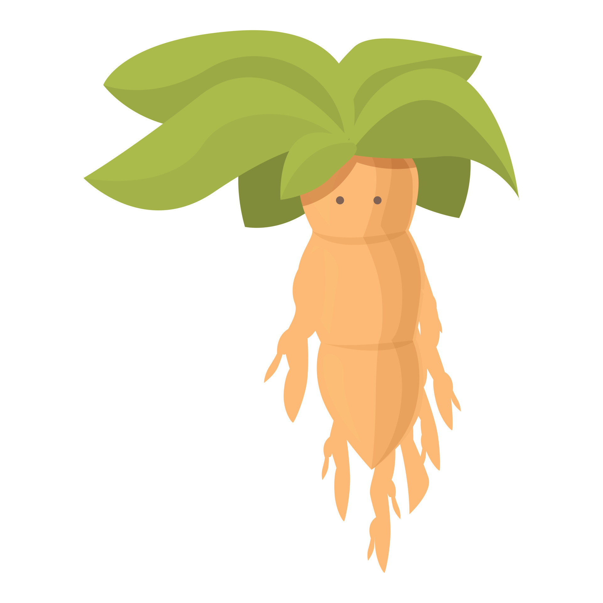 Mandrake personagem ícone desenho animado vetor raiz mágica