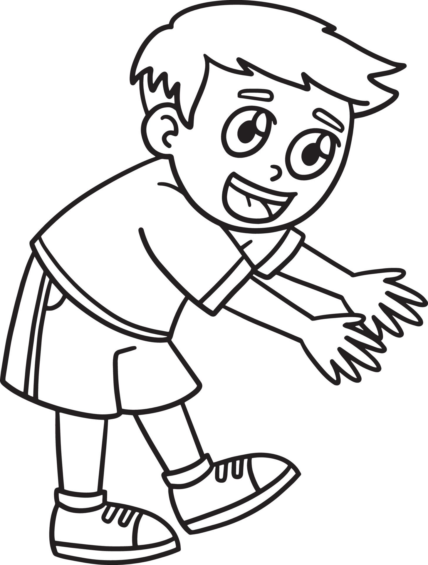 desenho de menino feliz com um chapéu isolado para colorir 17013942 Vetor  no Vecteezy