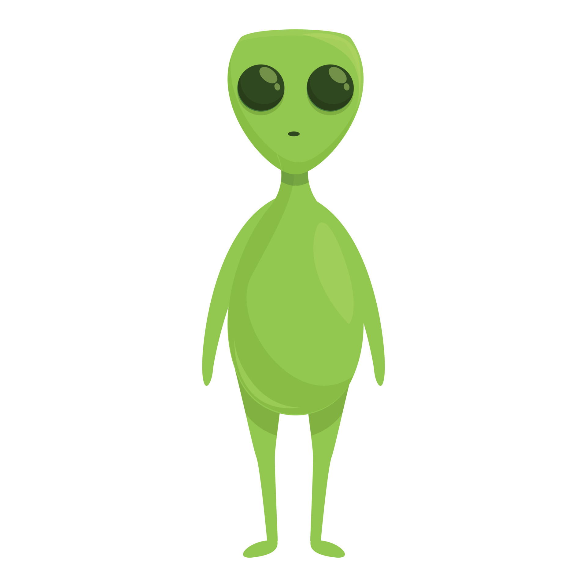 Um desenho animado de um alienígena com um rosto roxo e um