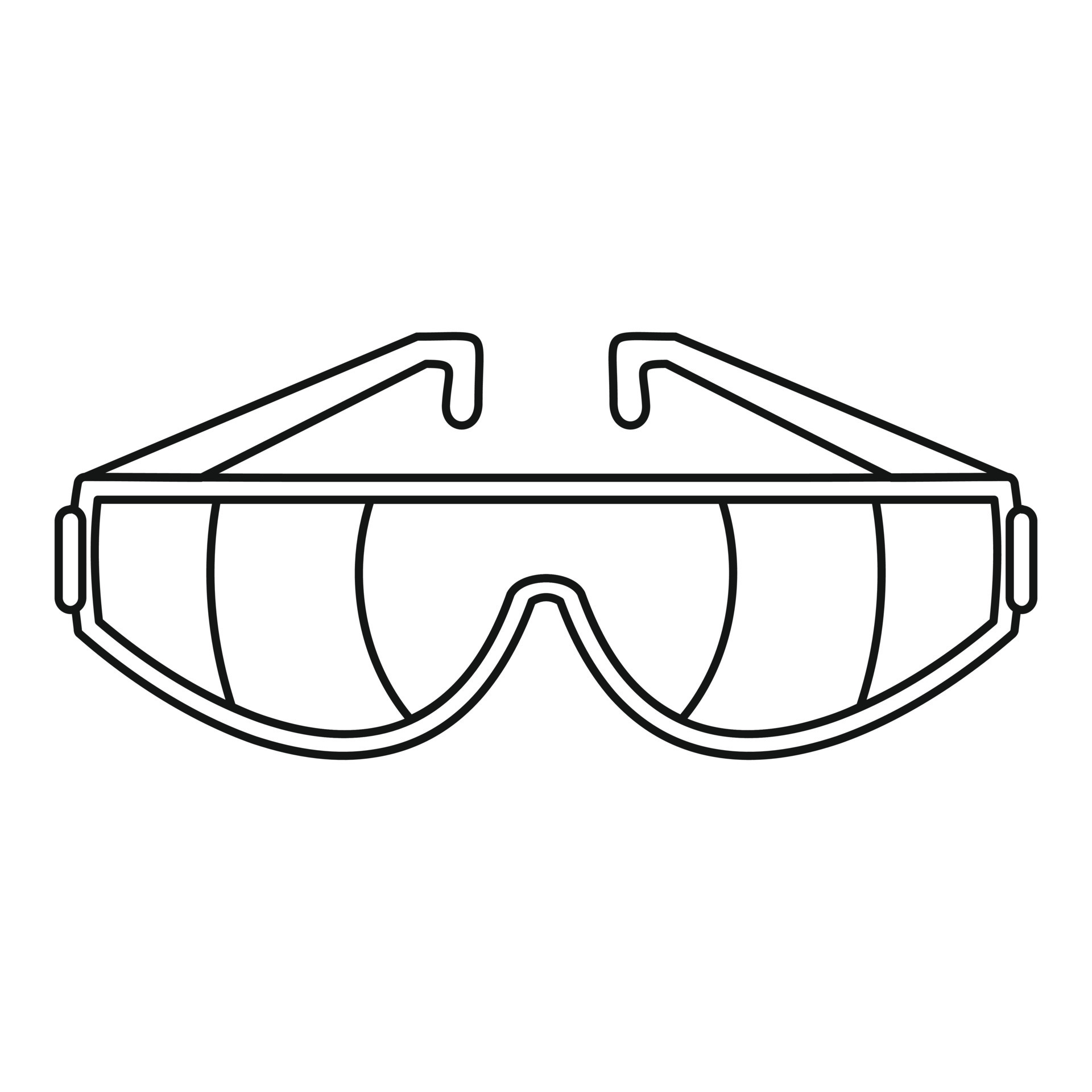 ícone de óculos de segurança, estilo de estrutura de tópicos 14372517 Vetor  no Vecteezy