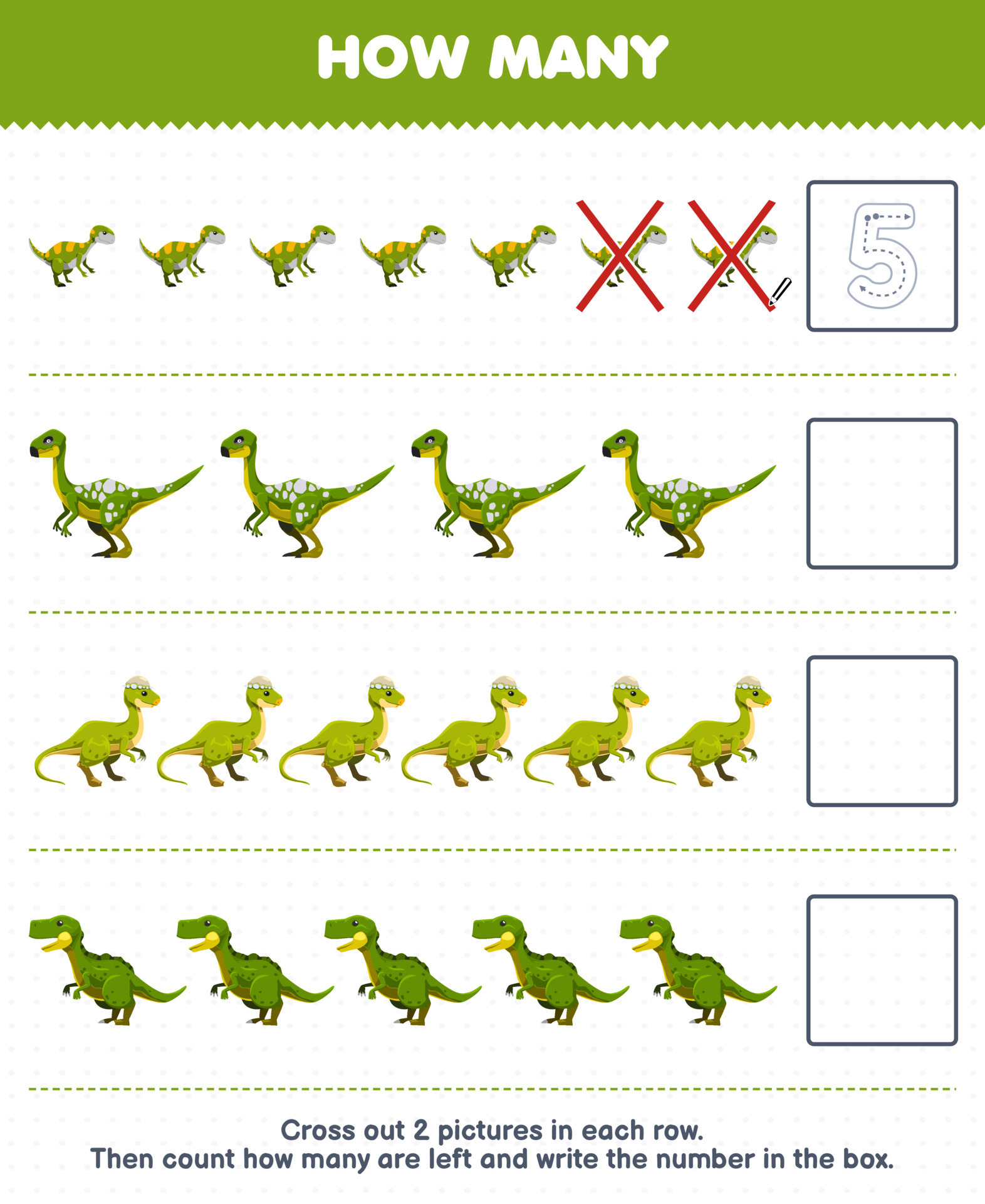 Jogo de educação para crianças conta quantos desenhos animados fofos de  dinossauro voador e escreve o número na caixa planilha de dinossauro  pré-histórico imprimível