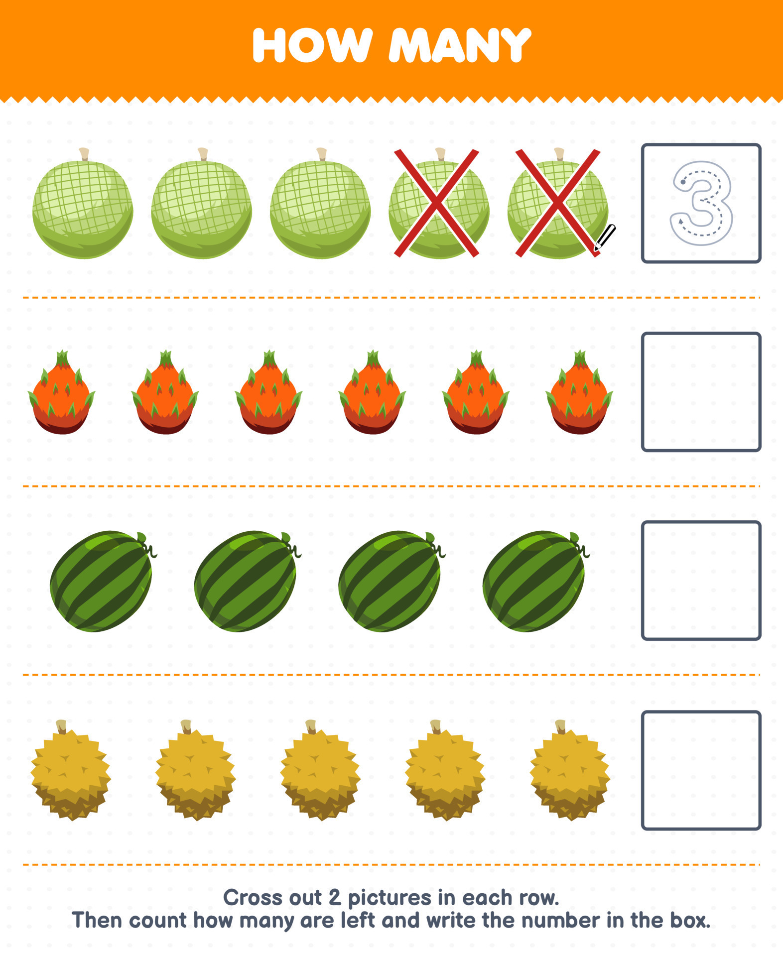 planilha para crianças da escola. jogo de matemática com frutas