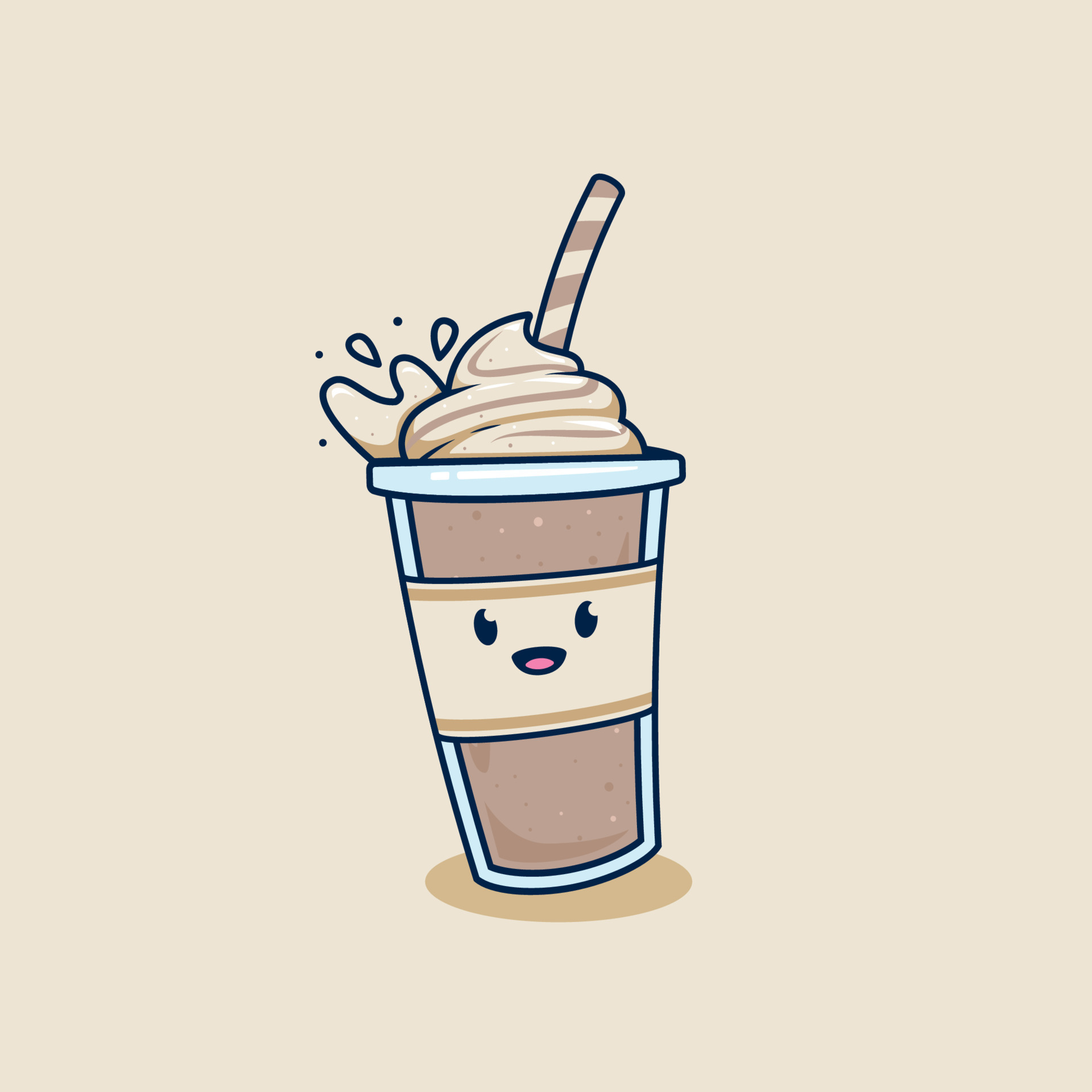 Desenho para colorir fofo de milkshake com chantilly · Creative Fabrica