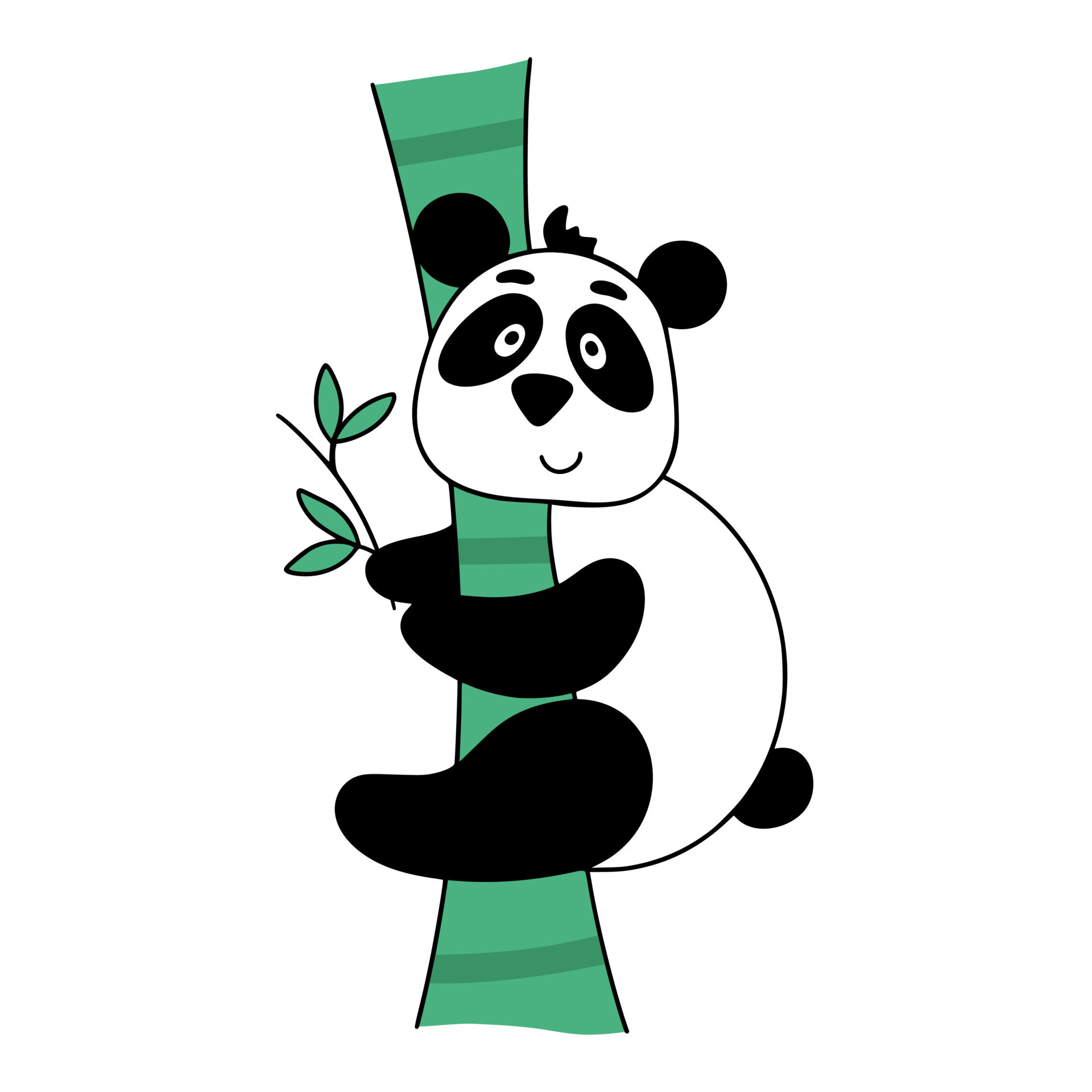 panda em desenhos animados de bambu 14723364 Vetor no Vecteezy