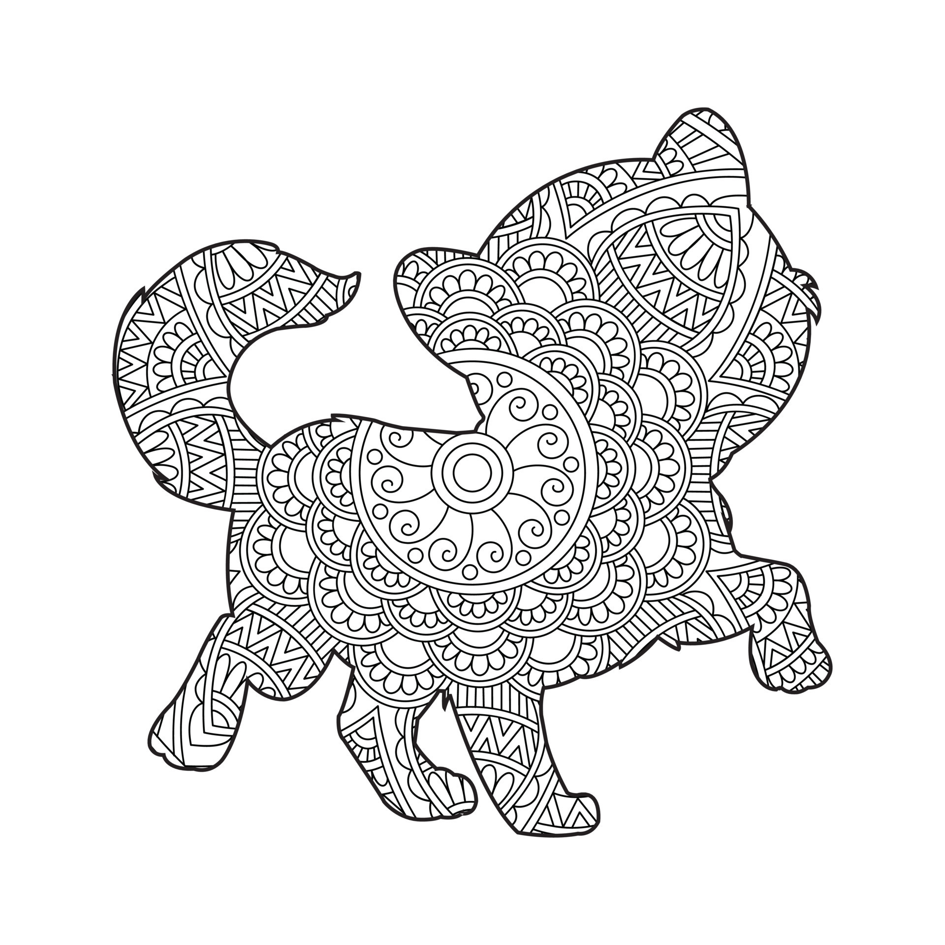 mandala de gato para colorir para adultos 6325843 Vetor no Vecteezy