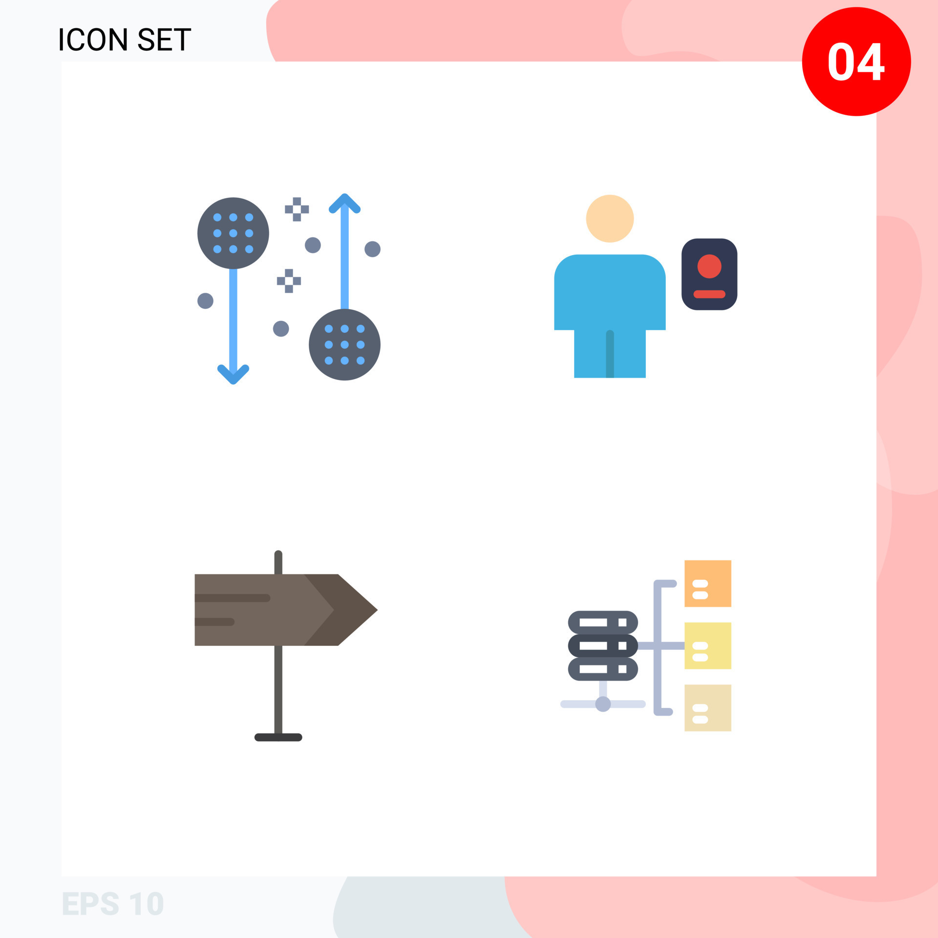 conjunto moderno de pictograma de 4 ícones planos de atividades de