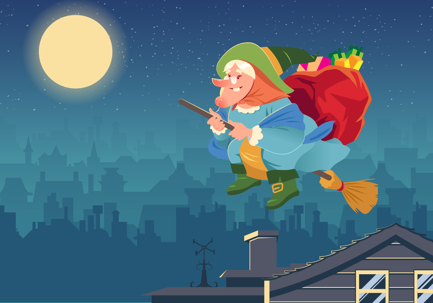 Arriva la befana tradução em italiano befana chega bruxa befana