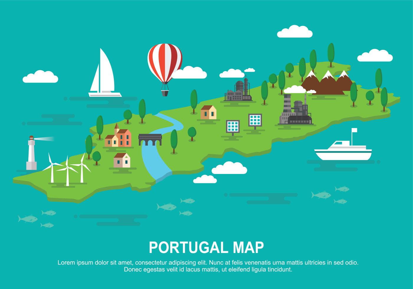 Mapa de Portugal Districs ilustração do vetor. Ilustração de real - 1475805