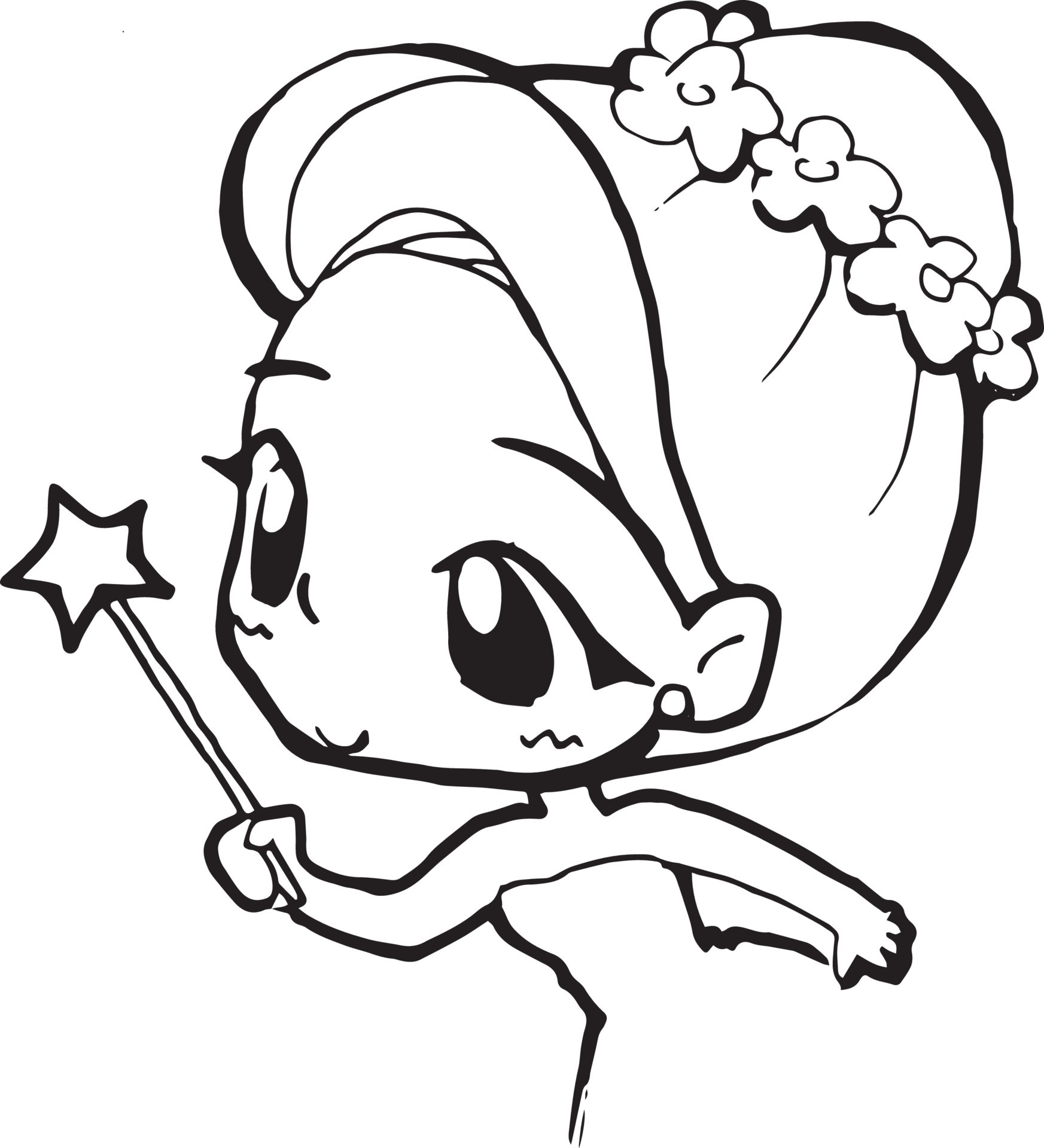 Ilustração fofa garota de desenho animado de anime chibi com rosto